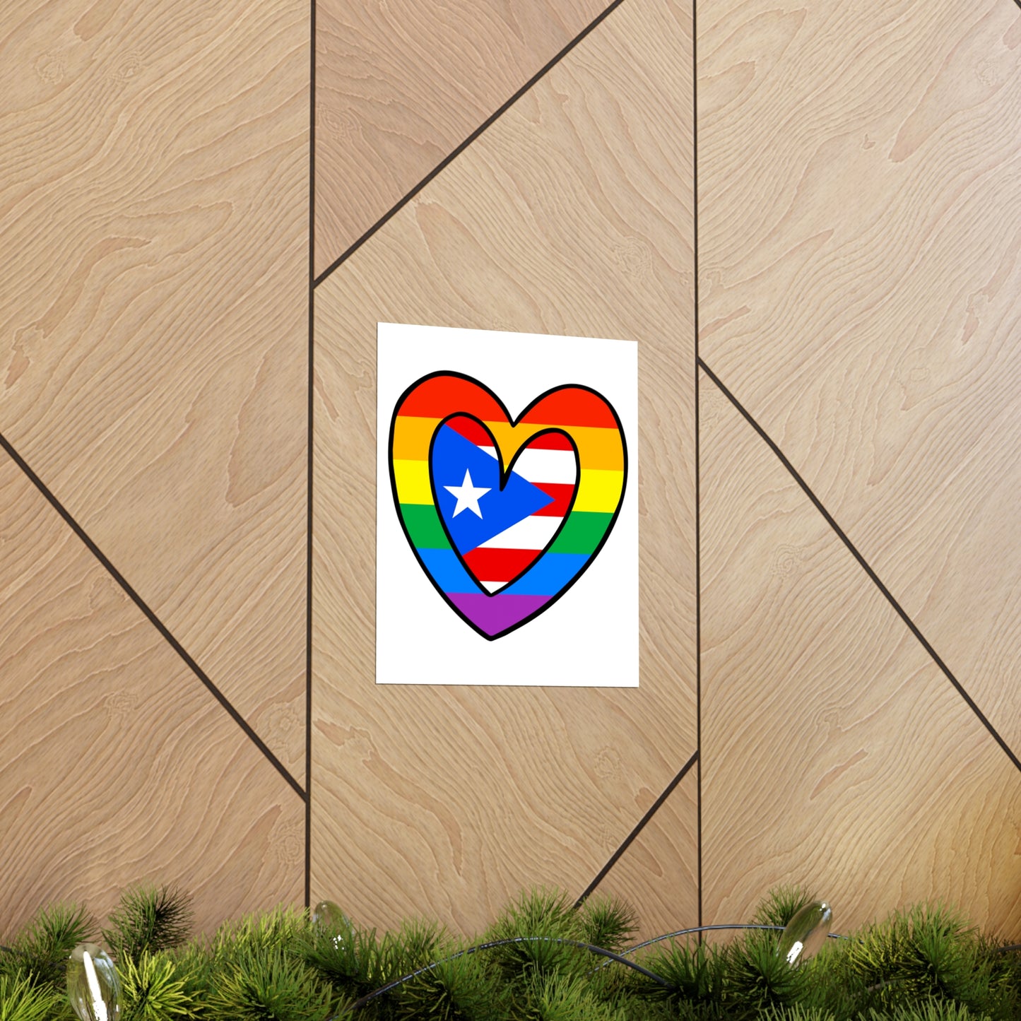 Puerto Rican Rainbow Flag Heart PR Pride Parade Premium Matte Poster