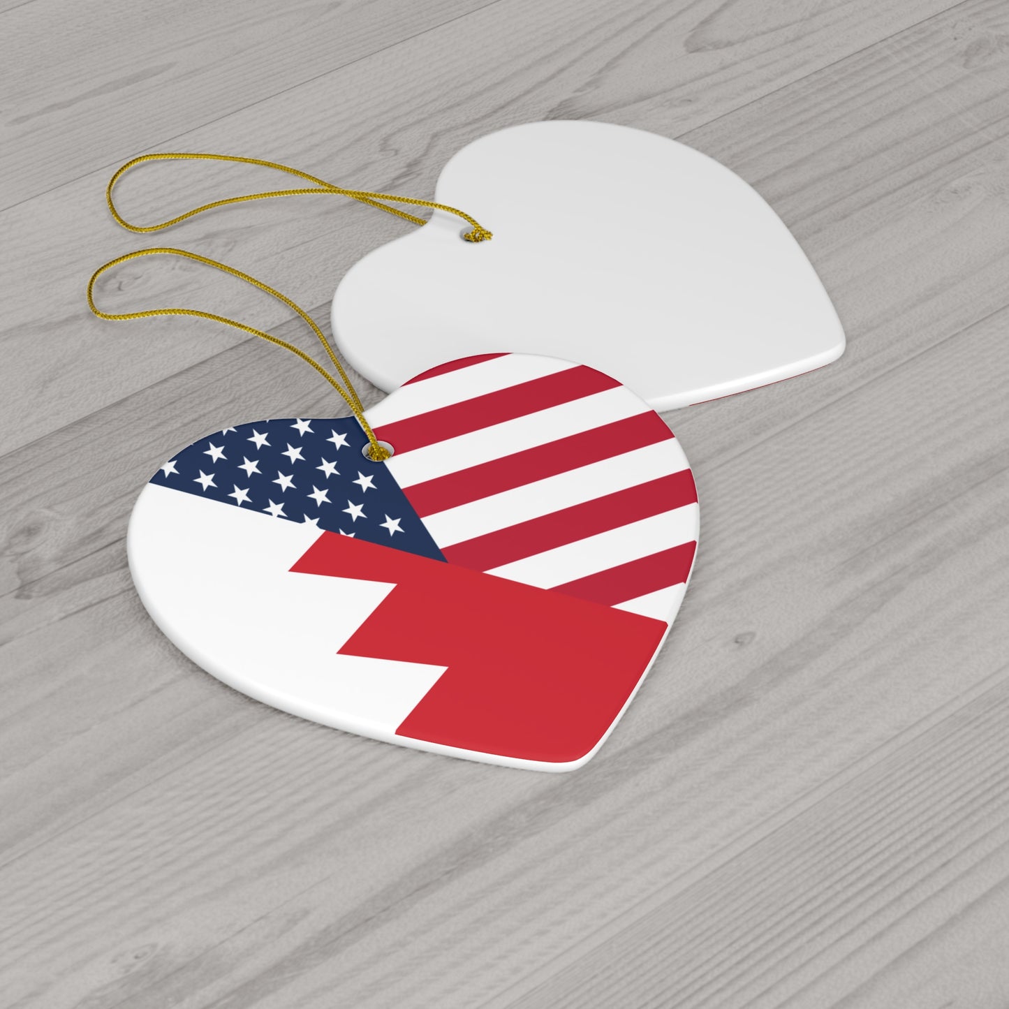 Bahrain American Flag Half Bahraini USA Ceramic Ornament | Christmas Tree Ornaments