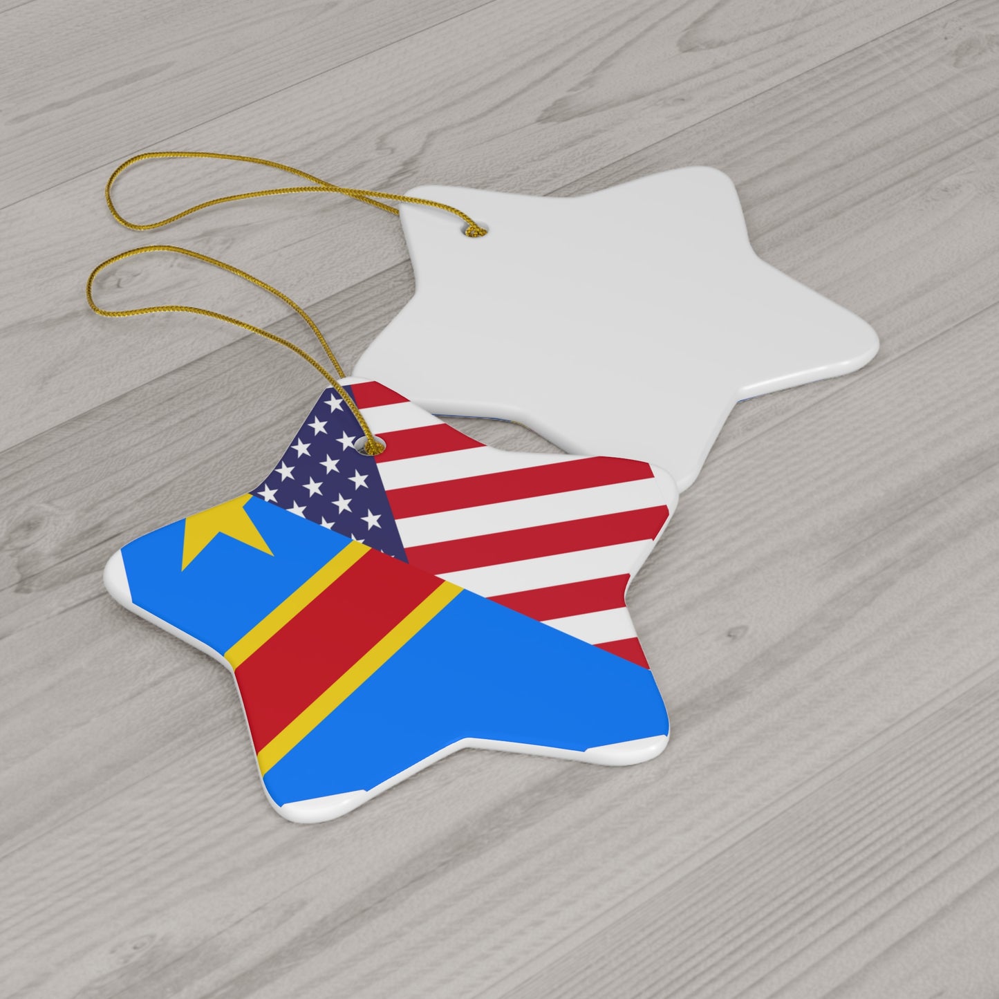 Democratic Republic of Congo American Congolese USA Ceramic Ornament | Christmas Tree Ornaments