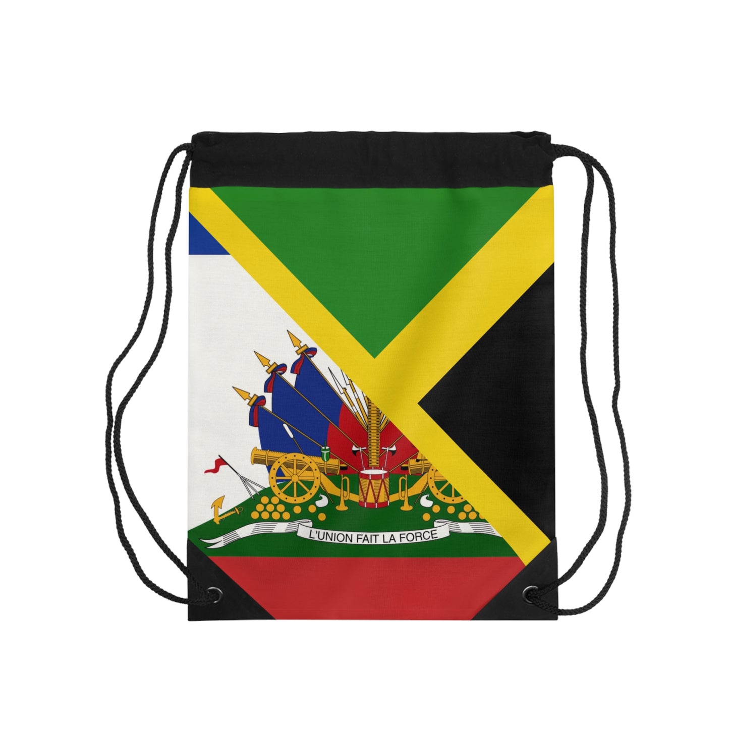 Haiti Jamaica Flag Haitian Jamaican Drawstring Bag