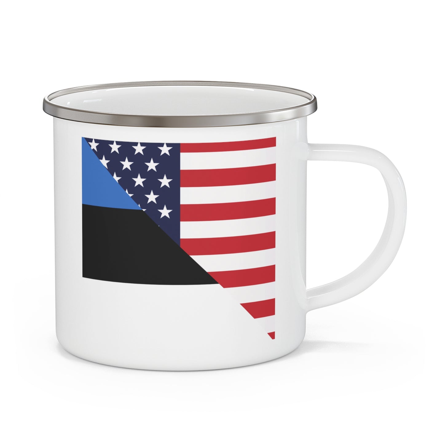 Estonian American Flag Estonia USA 12oz Enamel Mug