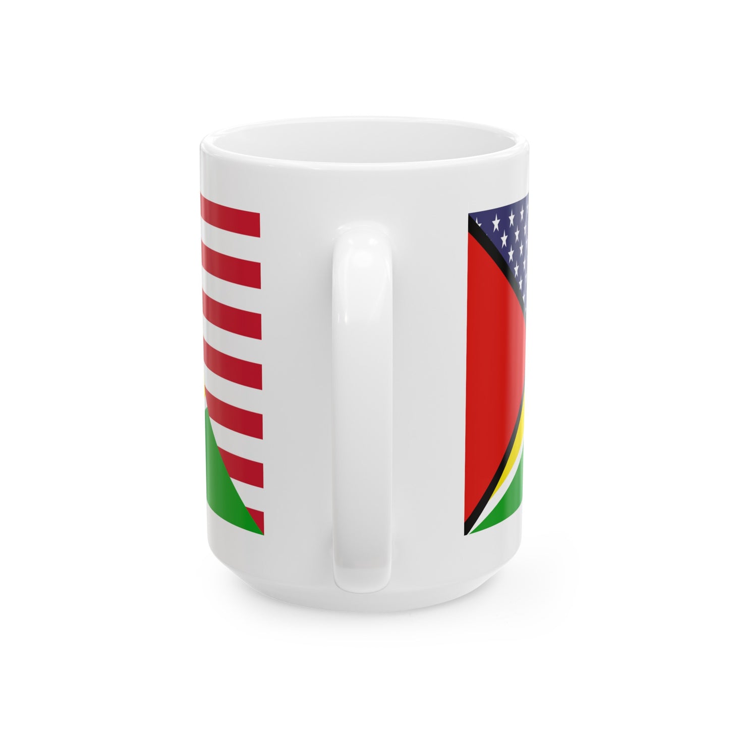 Guyana American Flag Half Guyanese USA Ceramic Mug 11oz, 15oz Cup