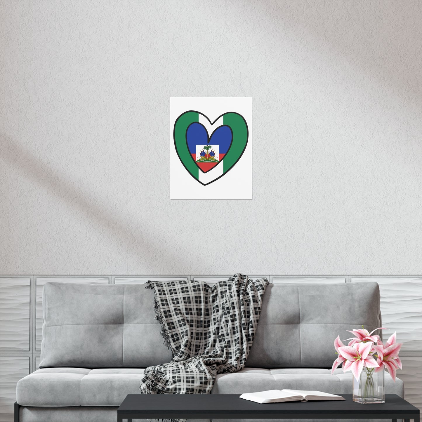 Nigerian Haitian Flag Inner Heart Nigeria Haiti  Premium Matte Poster