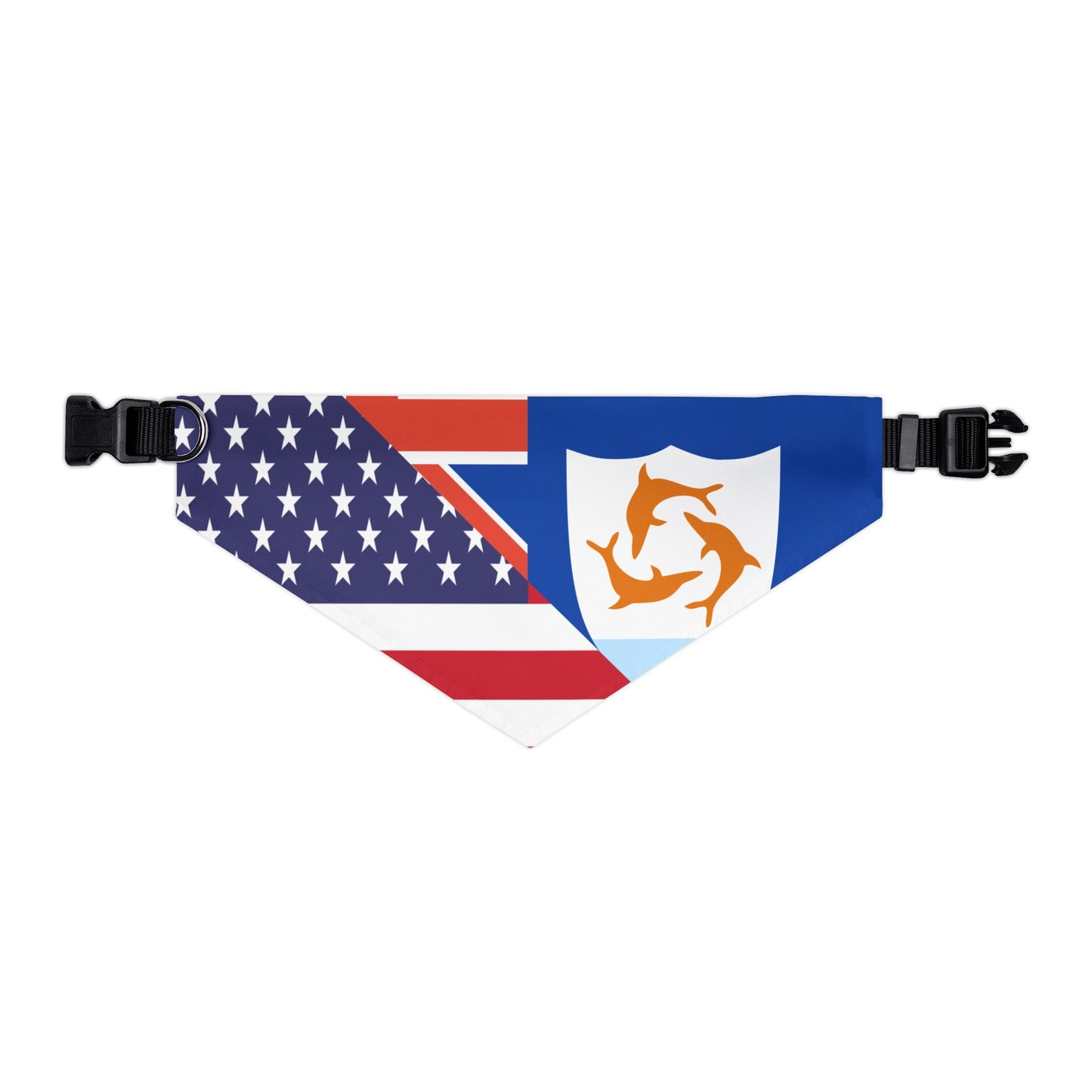 Anguilla American Flag Pet Bandana Collar | Anguillan Dog Cat Animal