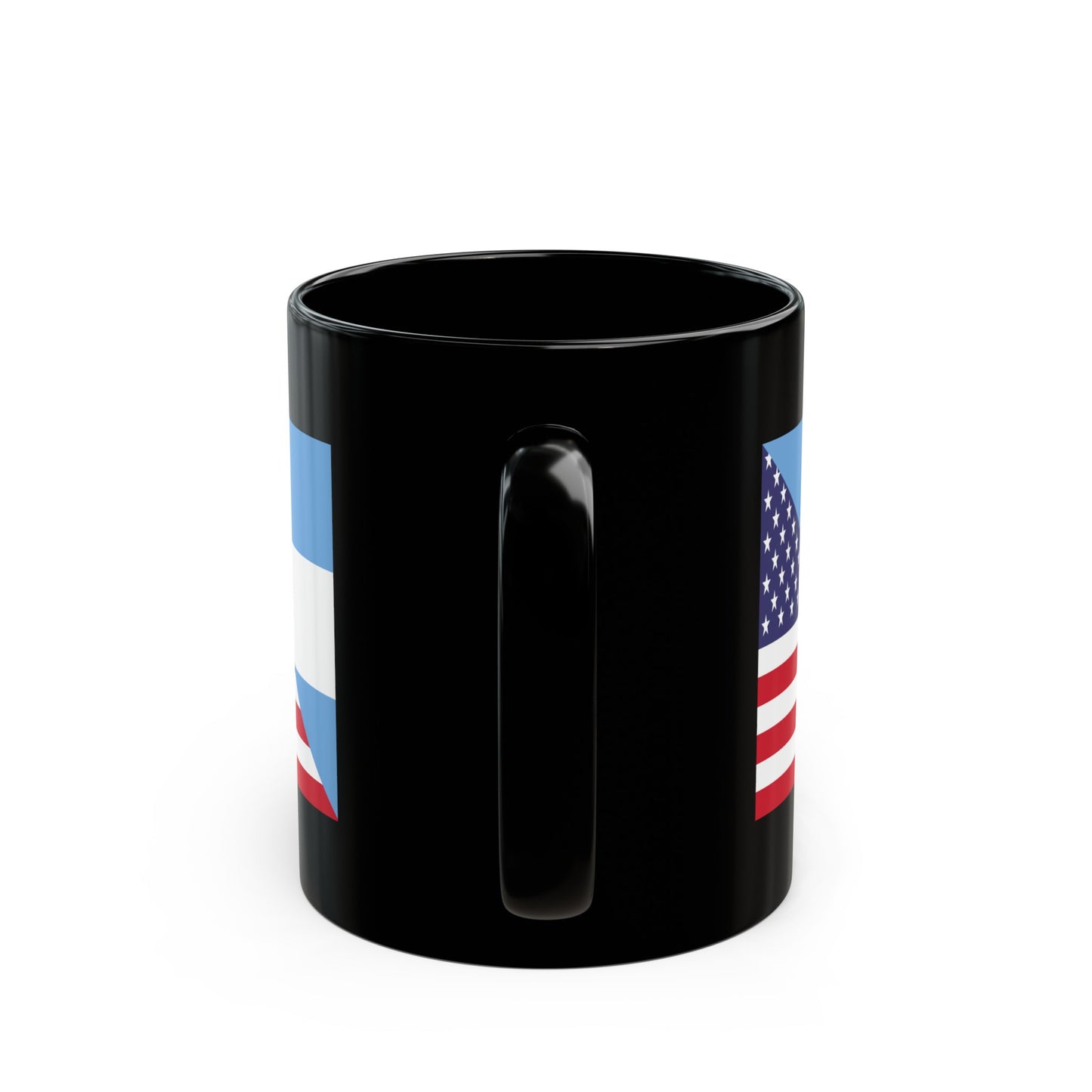 Argentina American Flag Argentinian USA Half Black Mug (11oz, 15oz)