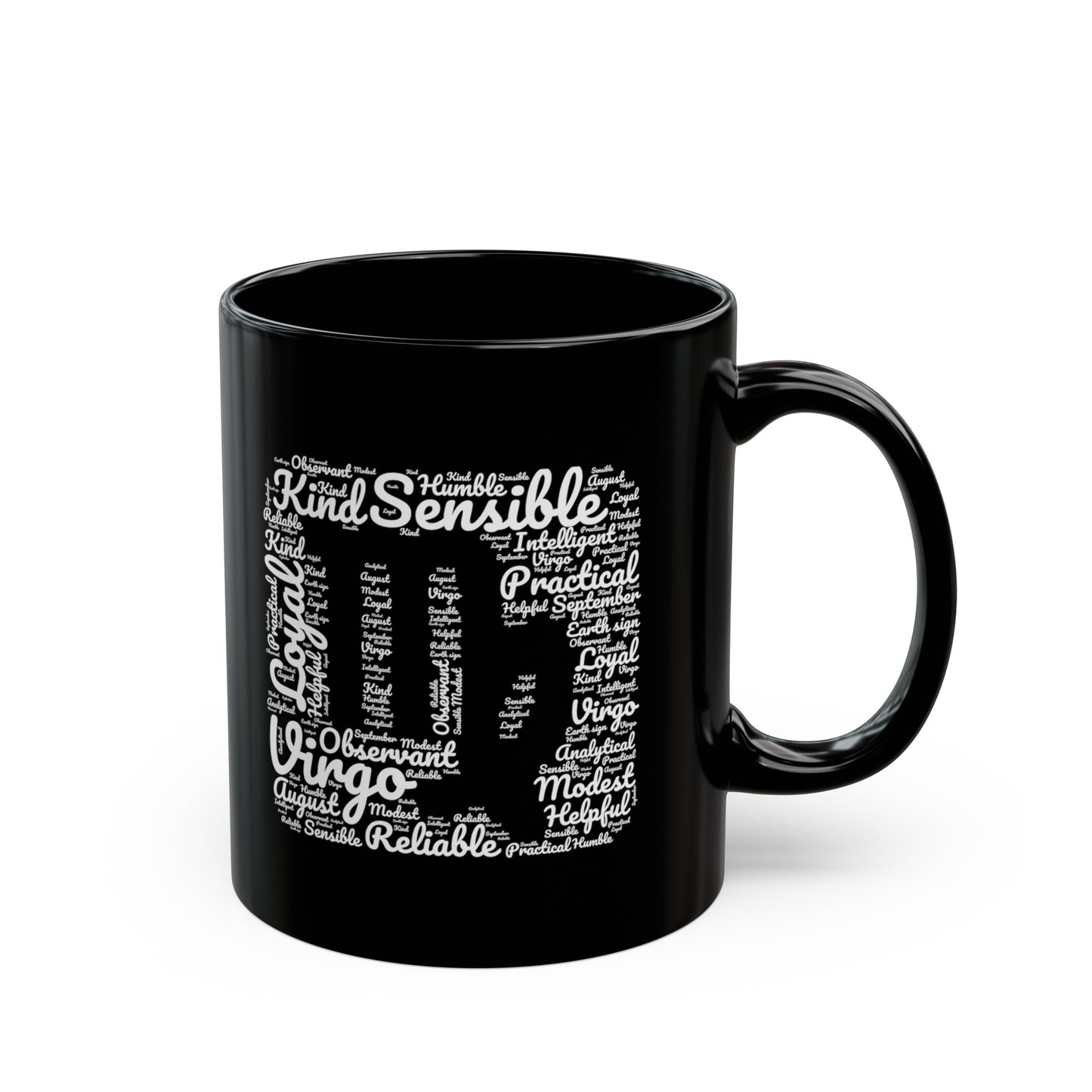 Virgo Zodiac Astrology Sign Traits White Black Mug (11oz, 15oz)