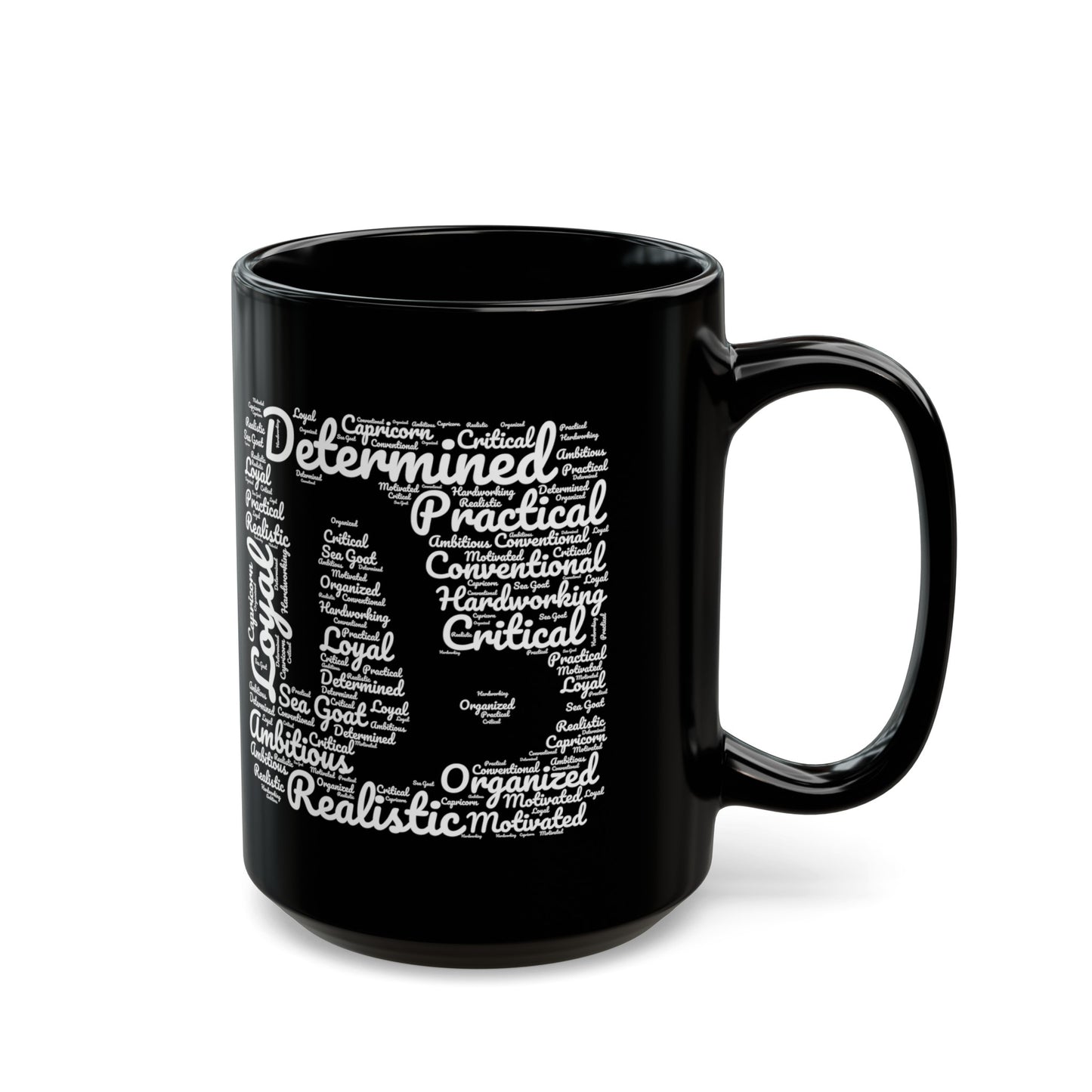 Capricorn Zodiac Sign Astrology White Black Mug (11oz, 15oz)