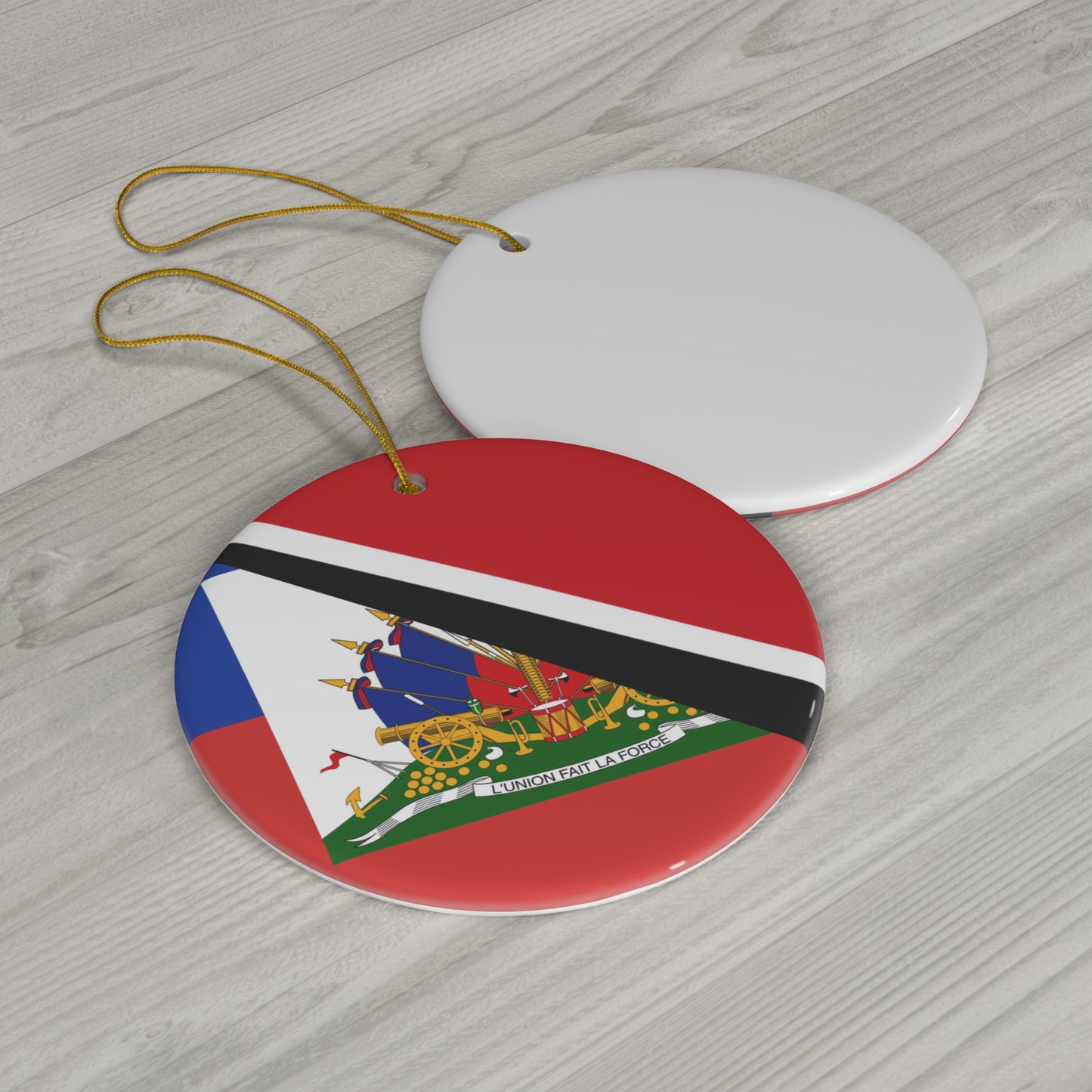 Haitian Trinidad and Tobago Flag Haitian Trini Ceramic Ornament | Christmas Tree Ornaments