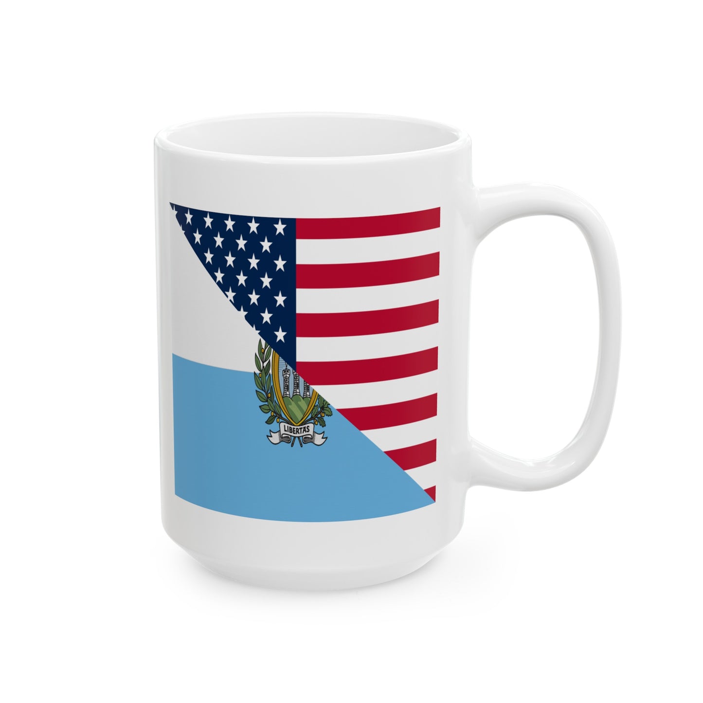 San Marino American Flag Half Sammarinese USA Ceramic Mug 11oz, 15oz Cup