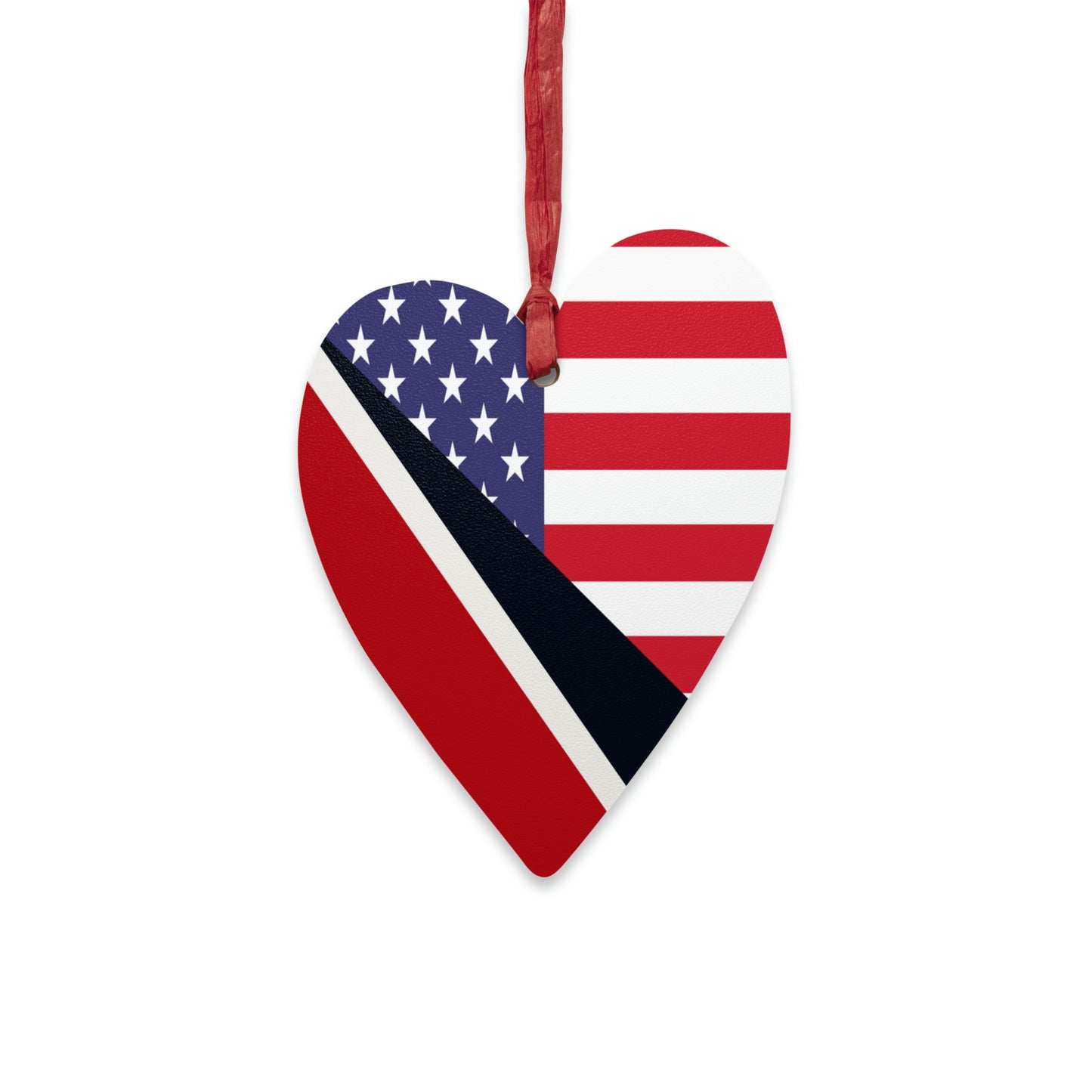 Trinidad American Flag Trini USA Wooden Ornament