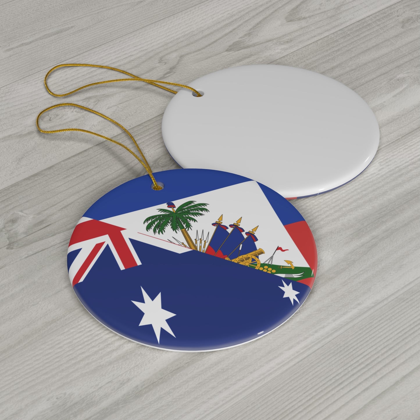 Australian Haitian Flag Australia Haiti Ceramic Ornament | Christmas Tree Ornaments