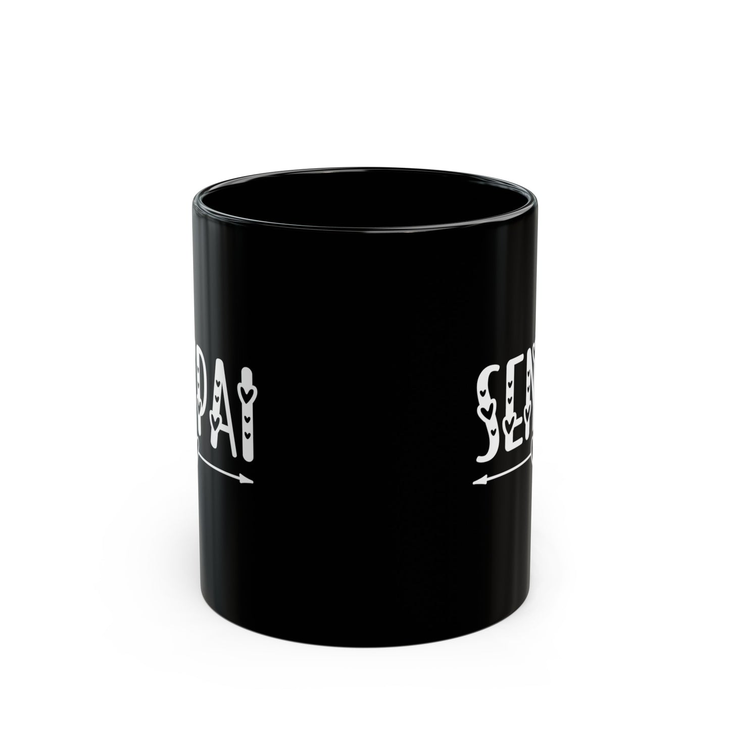 Senpai Hearts Anime Black Mug (11oz, 15oz)