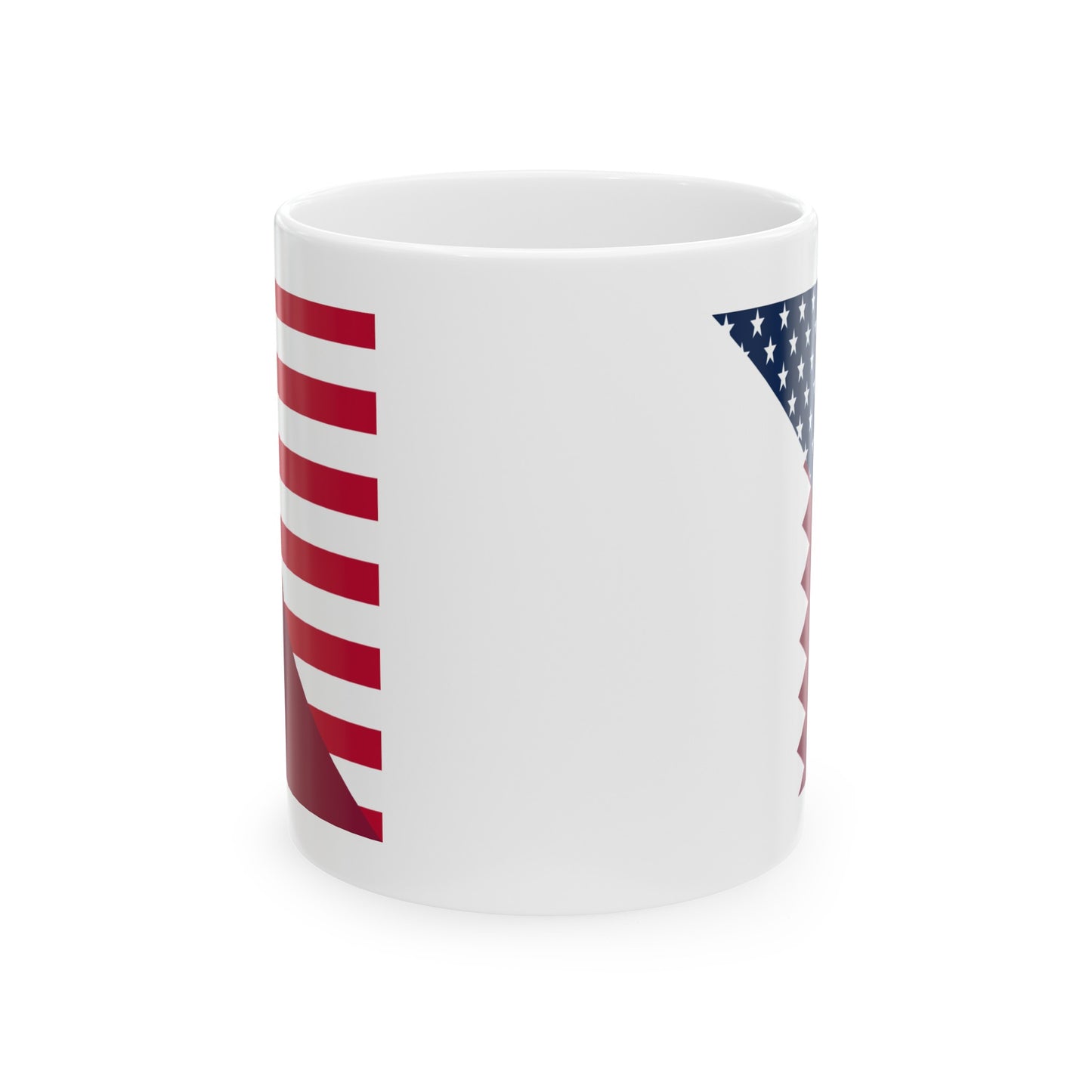 Qatar American Flag Half Qatari USA Ceramic Mug 11oz, 15oz Cup