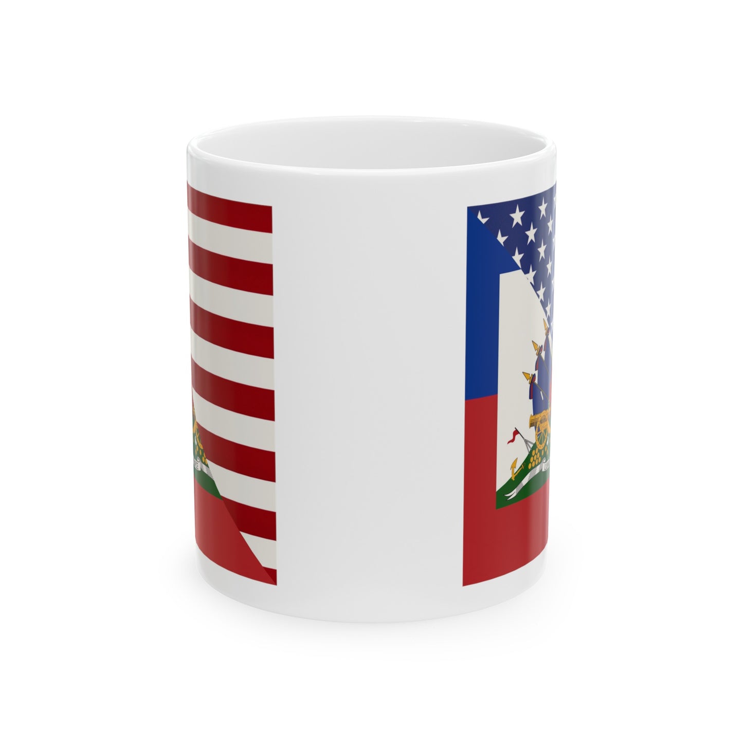 Haiti America Flag | Half Haitian American Flag Ayiti Ceramic Mug 11oz, 15oz Cup