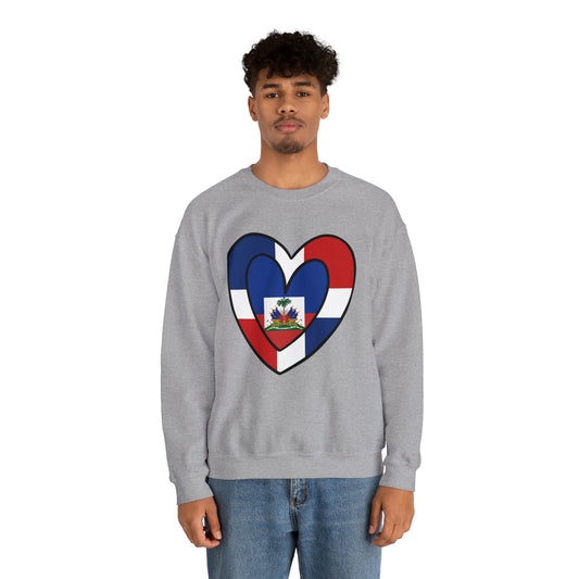 Dominican Haitian Flag Inner Heart DR Republic Haiti  Unisex Sweatshirt