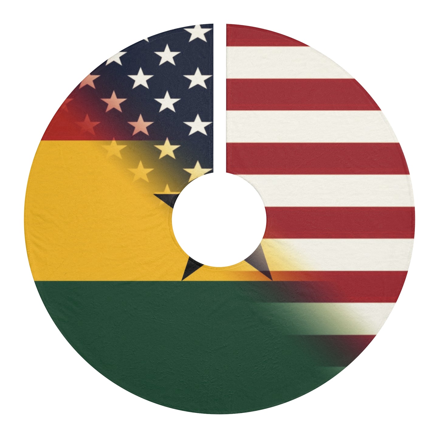 Ghana America Flag | Half Ghanaian Christmas Tree Skirt