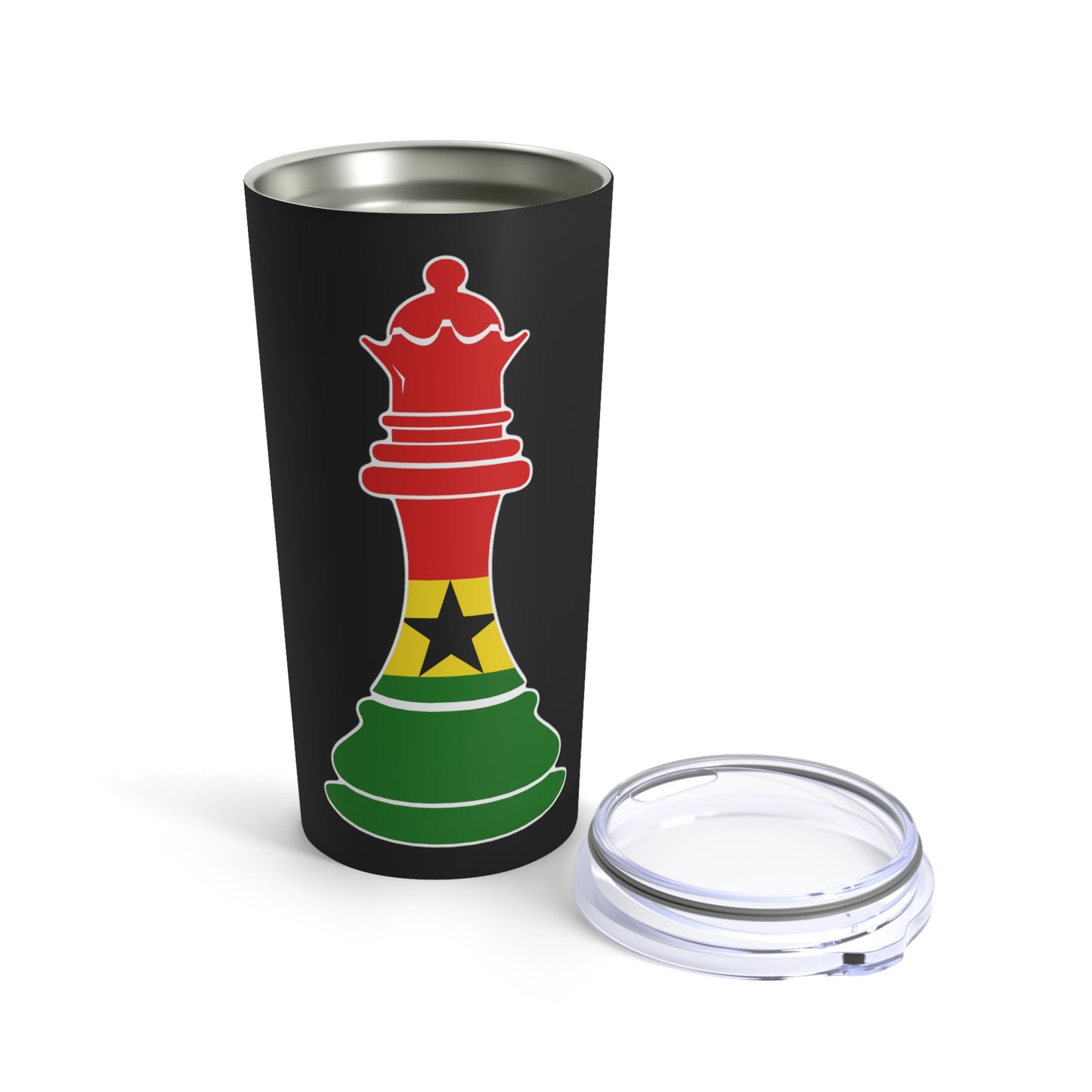 Ghanian Queen Flag Chess Piece Ghana Tumbler 20oz Beverage Container