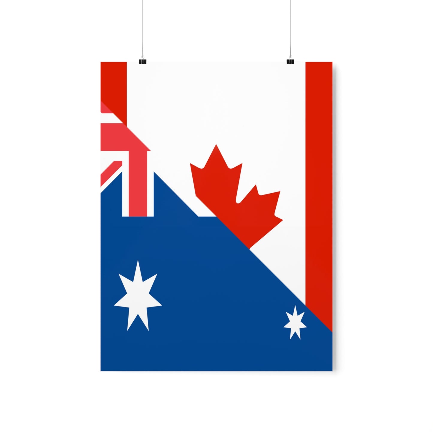 Australian Canadian Flag Half Australia Canada Premium Matte Poster