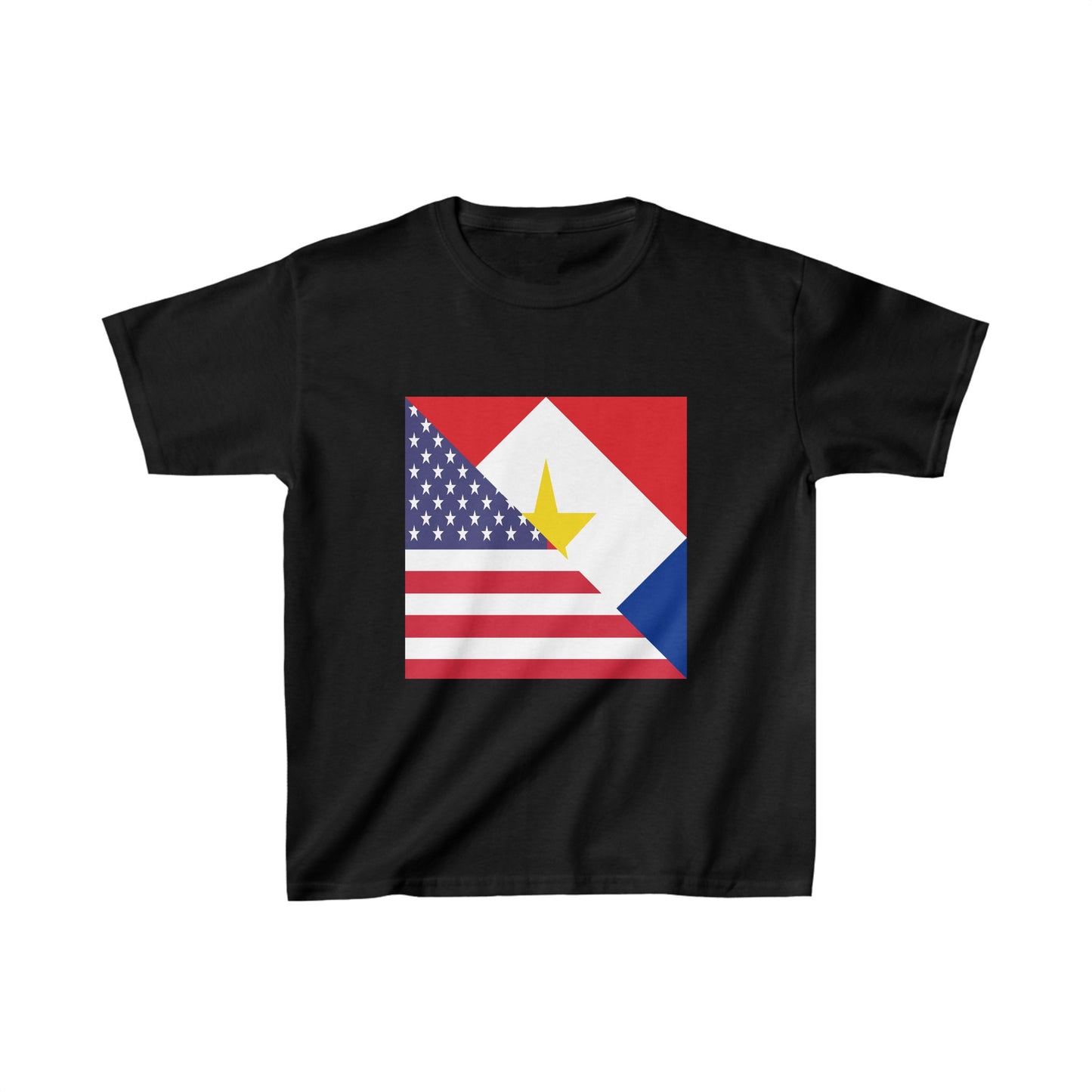 Kids Saba American Flag Half Sabaean USA T-Shirt | Unisex Tee Shirt