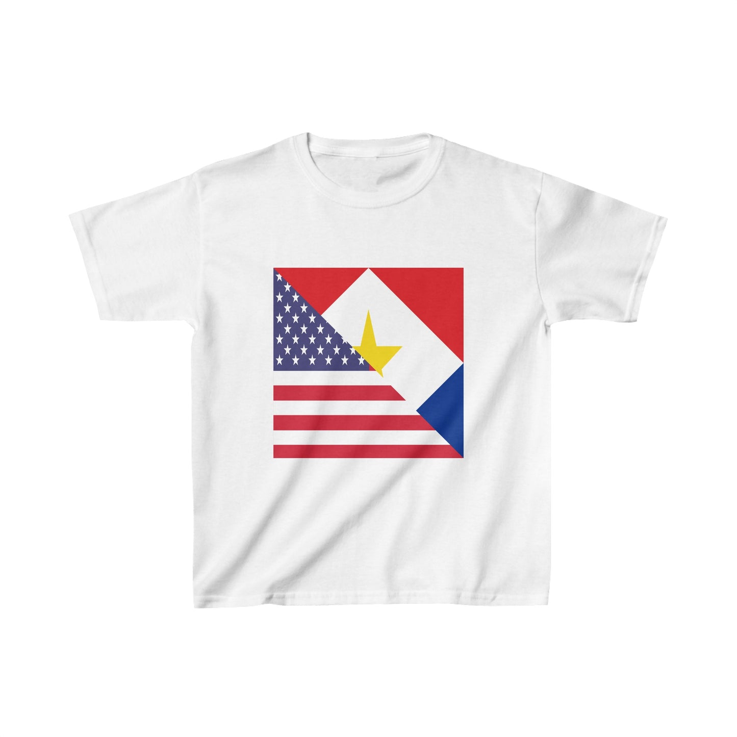 Kids Saba American Flag Half Sabaean USA T-Shirt | Unisex Tee Shirt