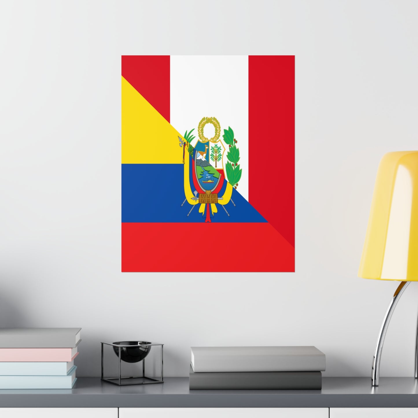 Peru Ecuador Flag Peruvian Ecuadorian Premium Matte Poster