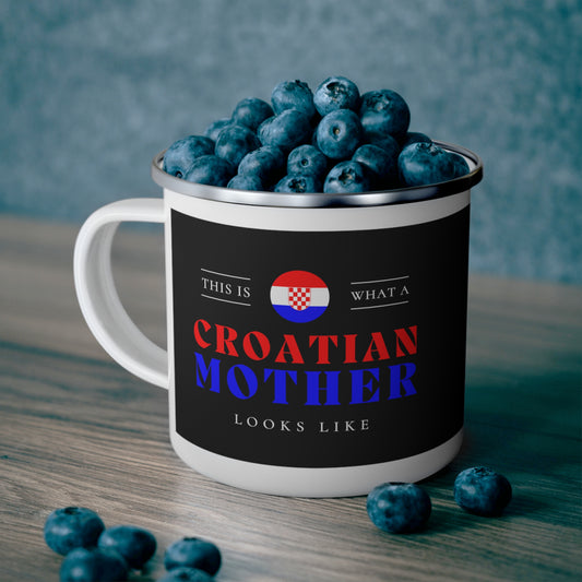 Croatian Mother Looks Like Croatia Mom 12oz Enamel Mug