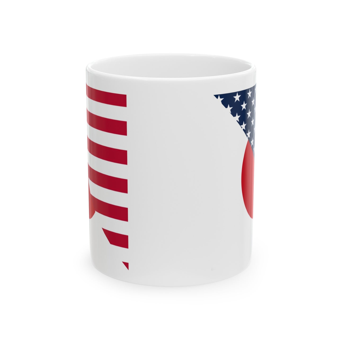 Japan America Flag | Half Japanese USA Flag Ceramic Mug 11oz, 15oz Cup