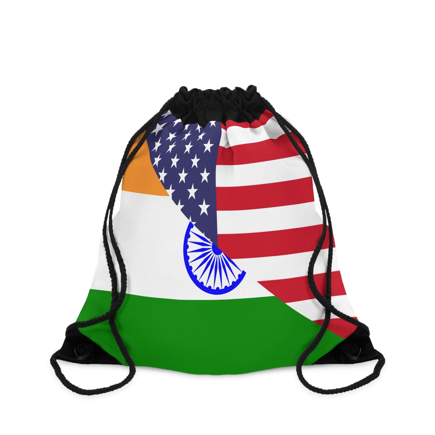 Indian American Flag India USA Drawstring Bag