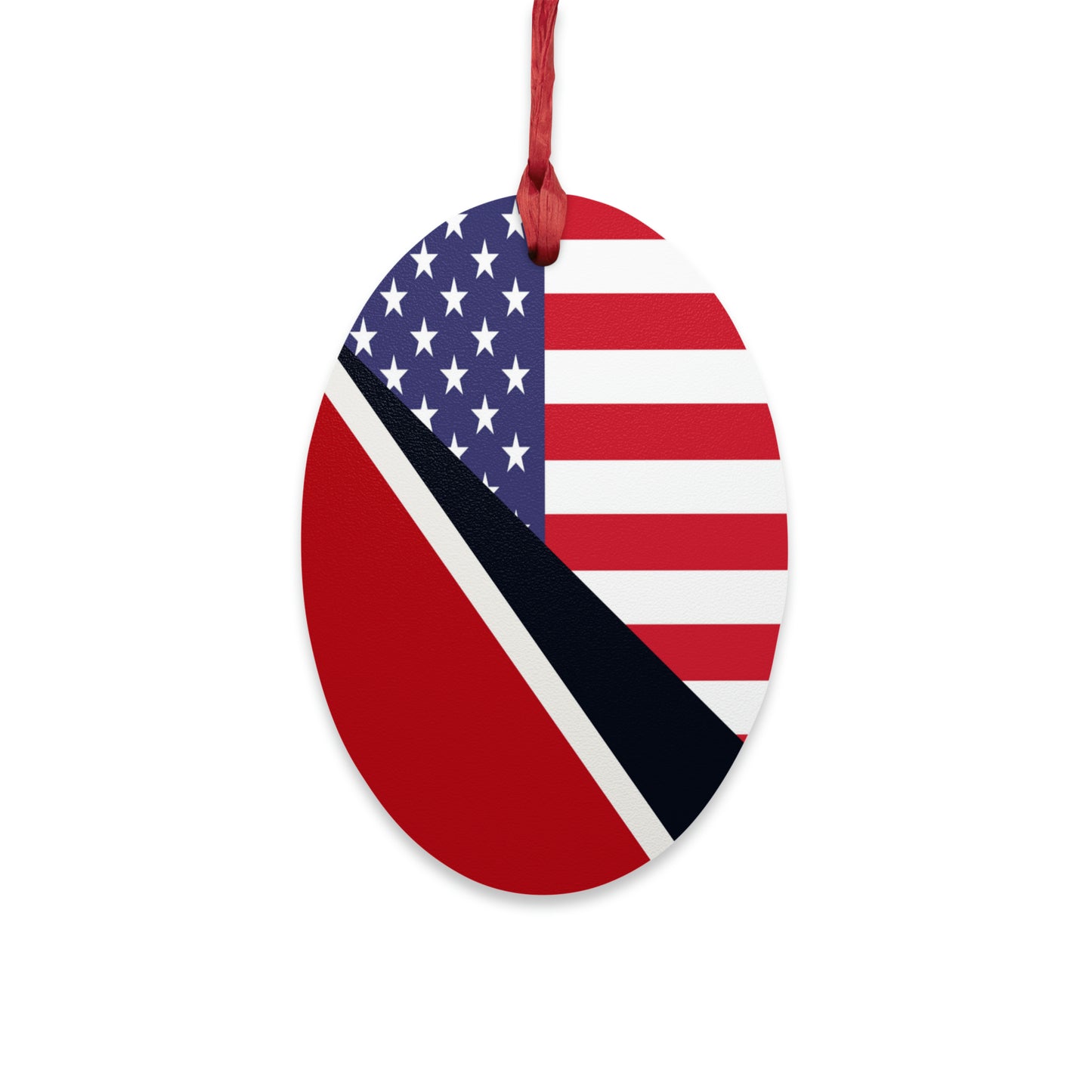 Trinidad American Flag Trini USA Wooden Ornament