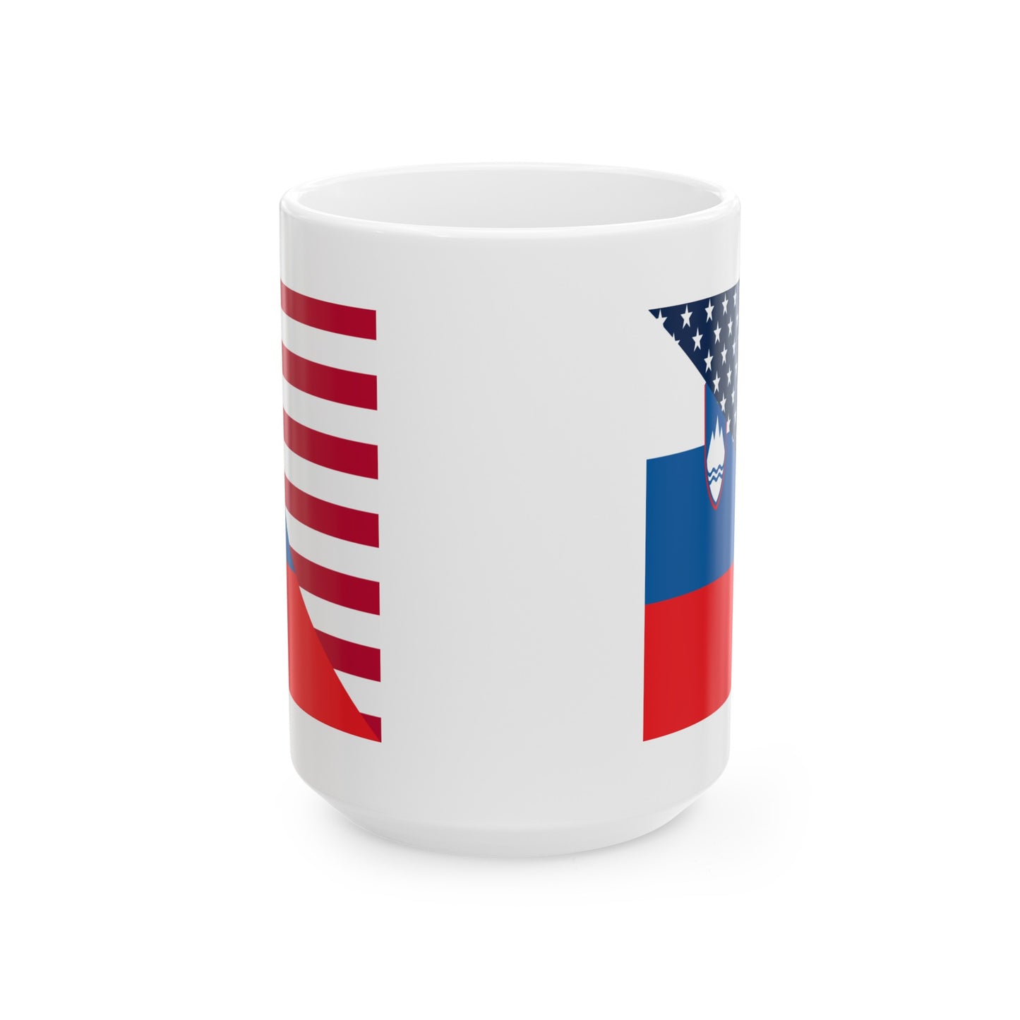 Slovenia American Flag Half Slovenian USA Ceramic Mug 11oz, 15oz Cup