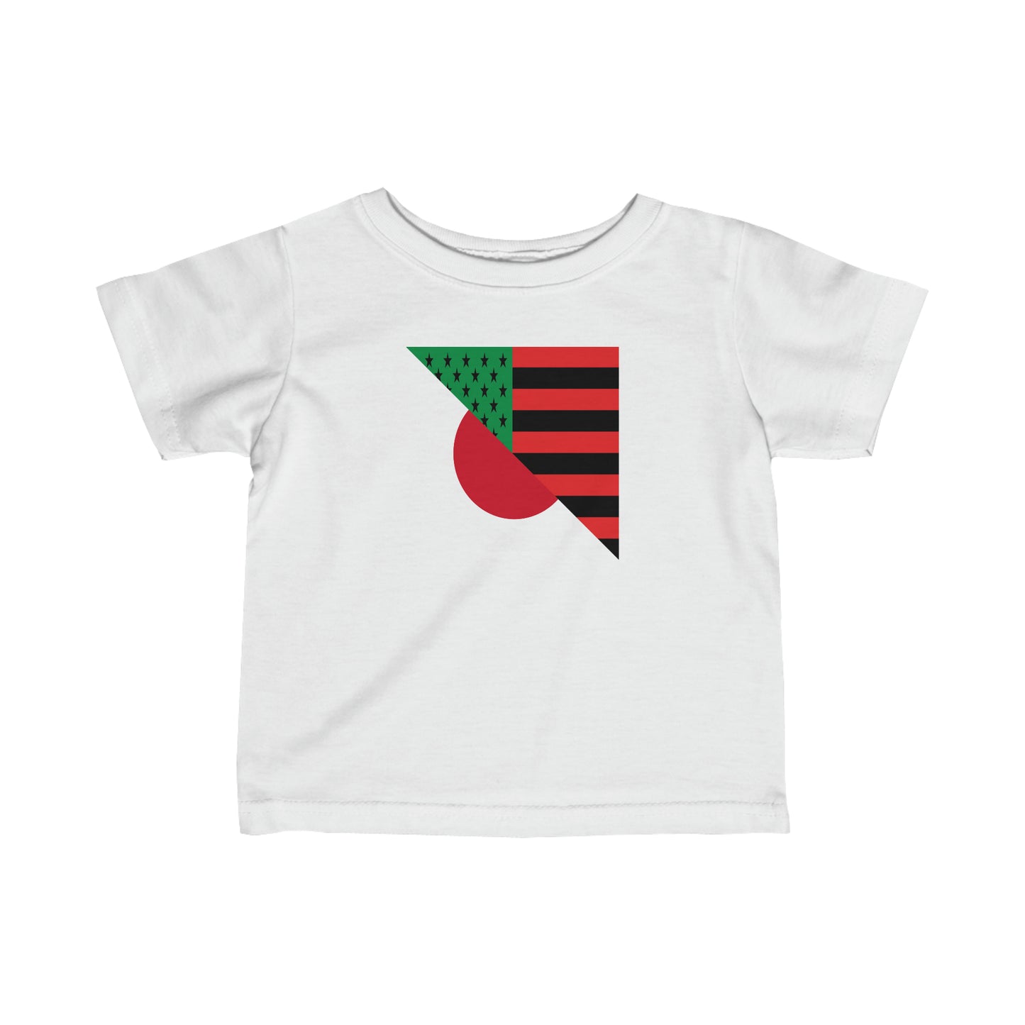 Infant Blasian Flag Toddler Tee Shirt | Black American Japanese T-shirt