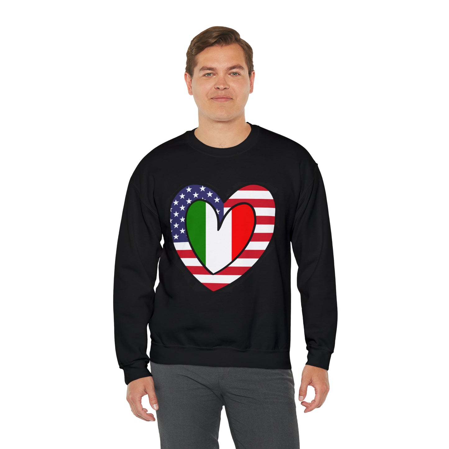 American Italian Flag Inner Heart USA Italy Unisex Sweatshirt