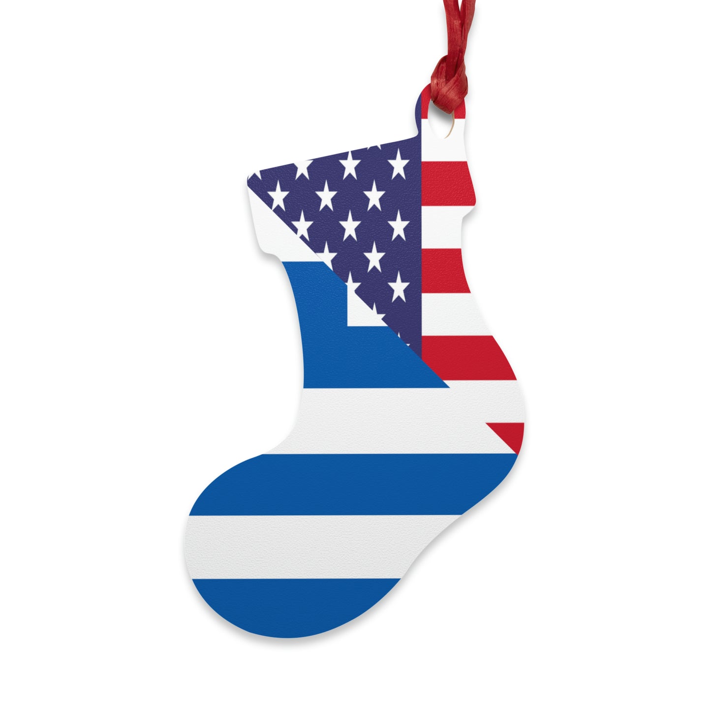 Greek American Flag Half Greece USA Wooden Ornament