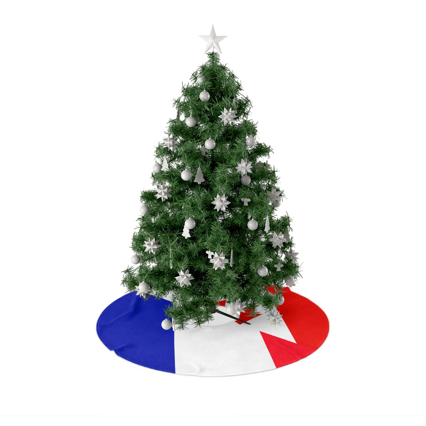 French Canadian Flag France Canada Christmas Tree Skirt