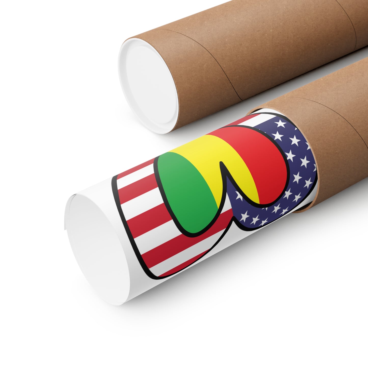 Guinean American Heart Valentines Day Wedding Gift Half Guinea USA Flag Premium Matte Poster