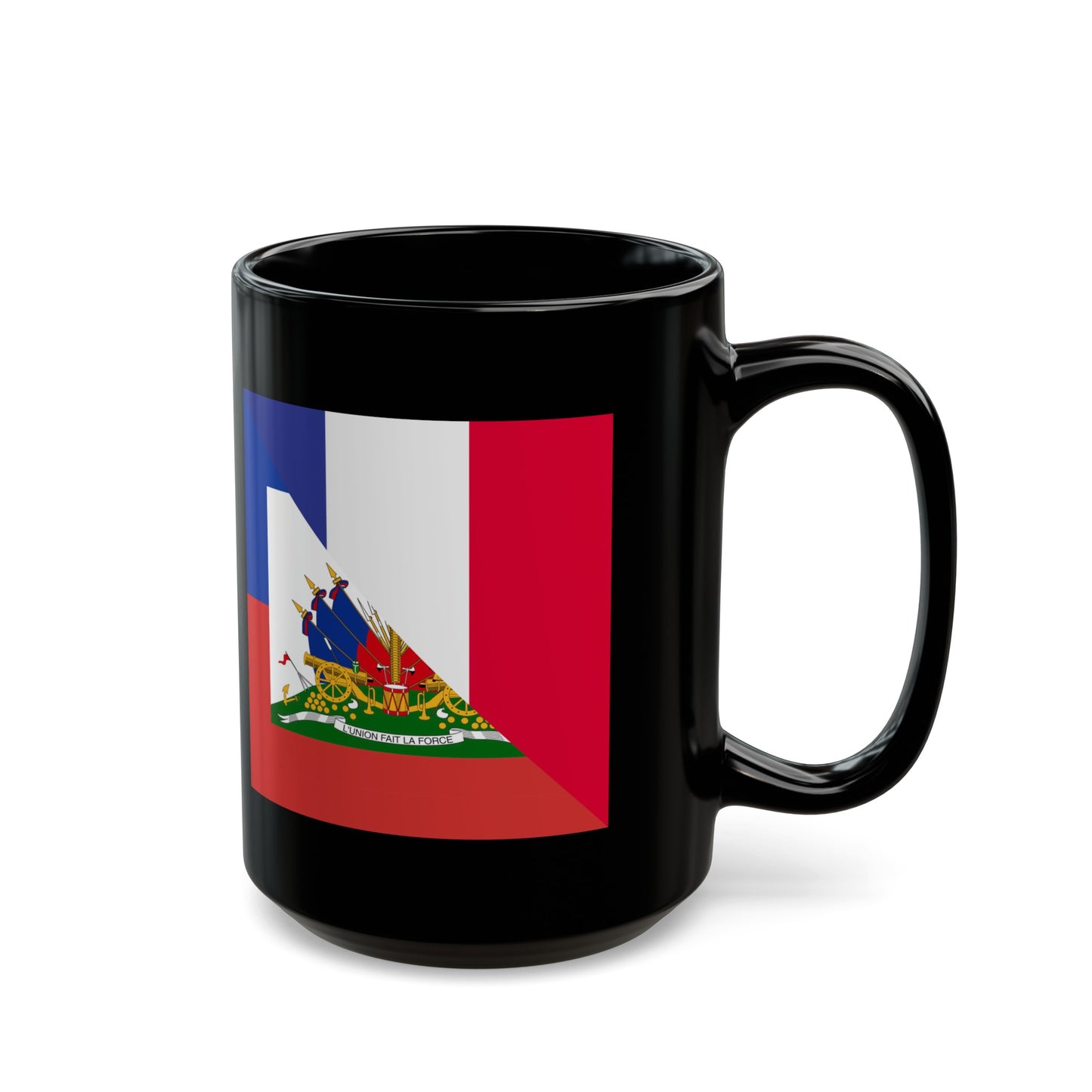 Haitian French Flag Half Haiti France Black Mug (11oz, 15oz)