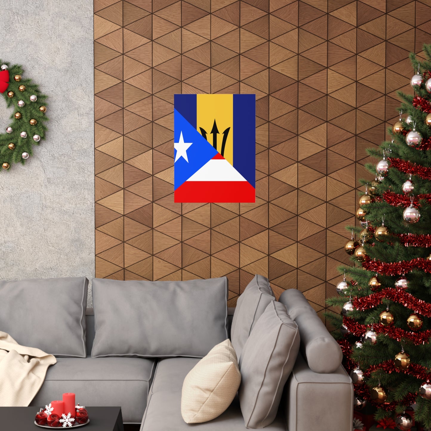 Bajan Puerto Rican Flag Puerto Rico Barbados Premium Matte Poster