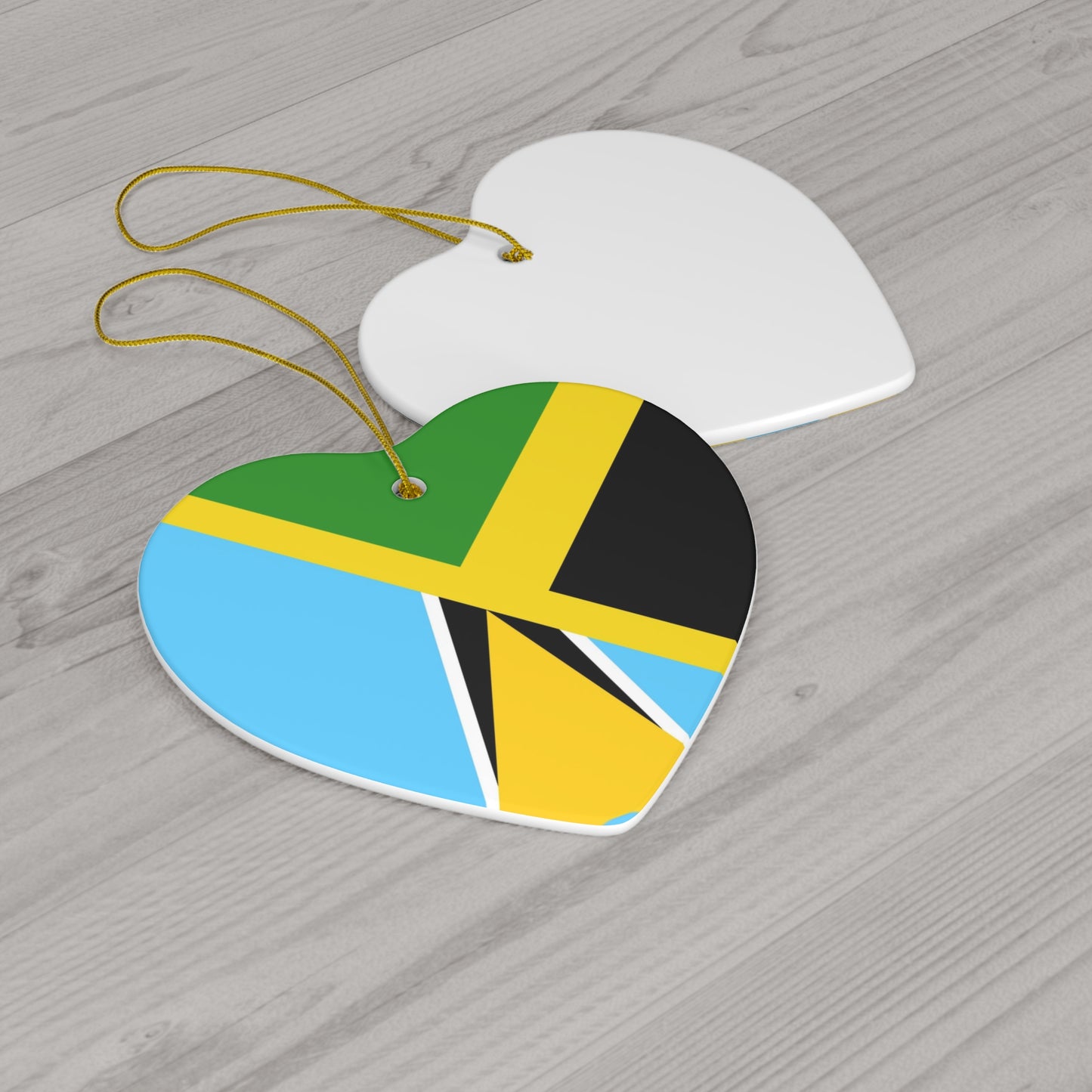 Jamaica St Lucia Flag Jamaican Ceramic Ornament | Christmas Tree Ornaments