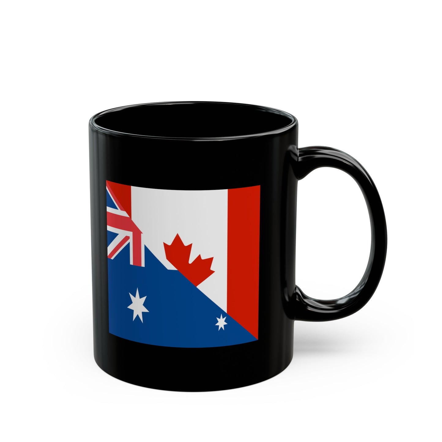 Australian Canadian Flag Half Australia Canada Black Mug (11oz, 15oz)