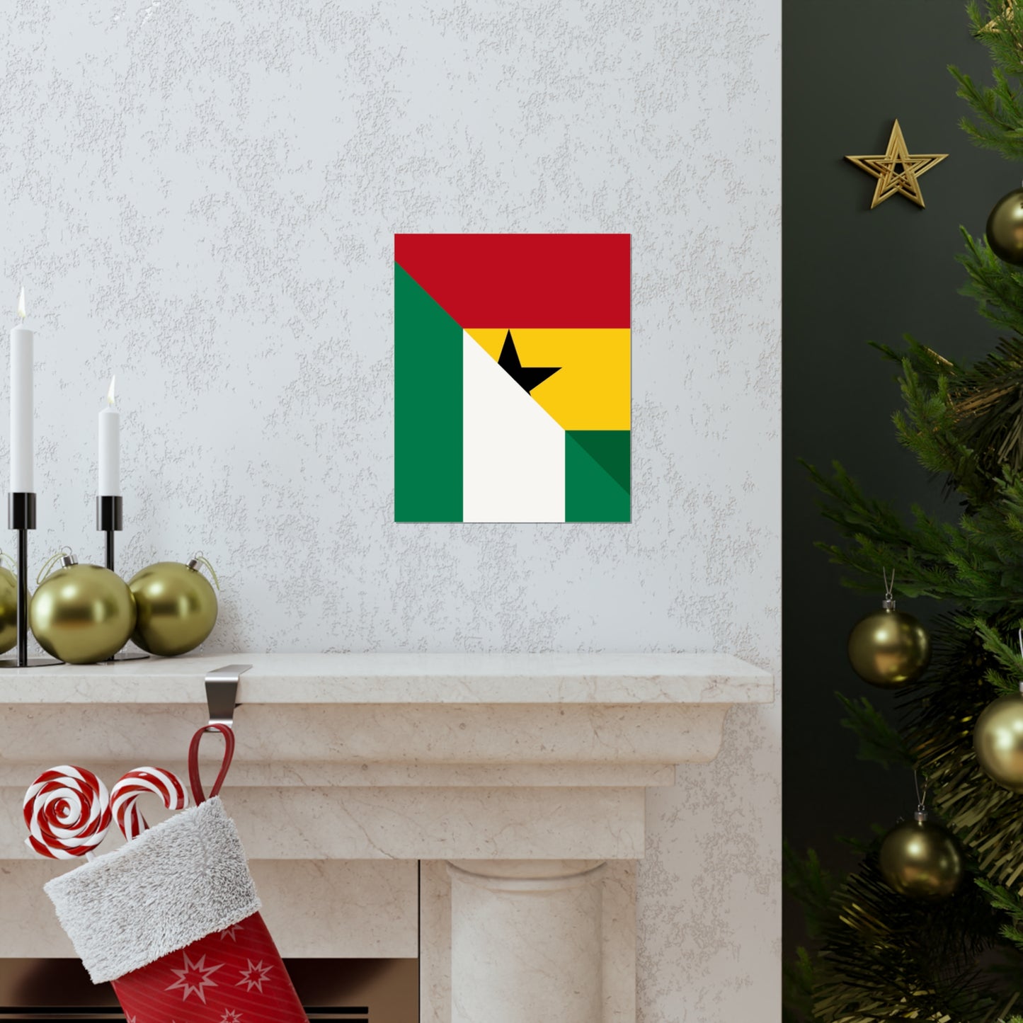 Nigerian Ghanaian Flag Nigeria Ghana Naija Premium Matte Poster