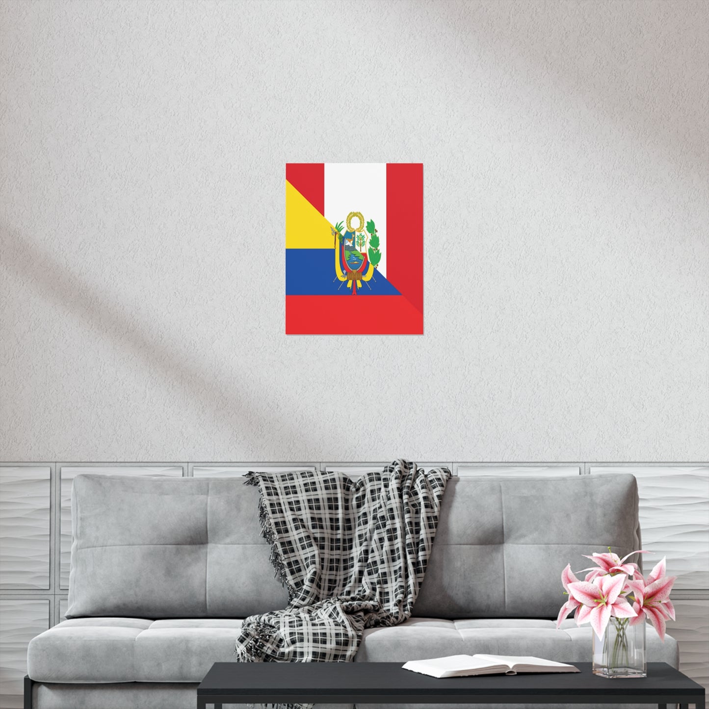 Peru Ecuador Flag Peruvian Ecuadorian Premium Matte Poster