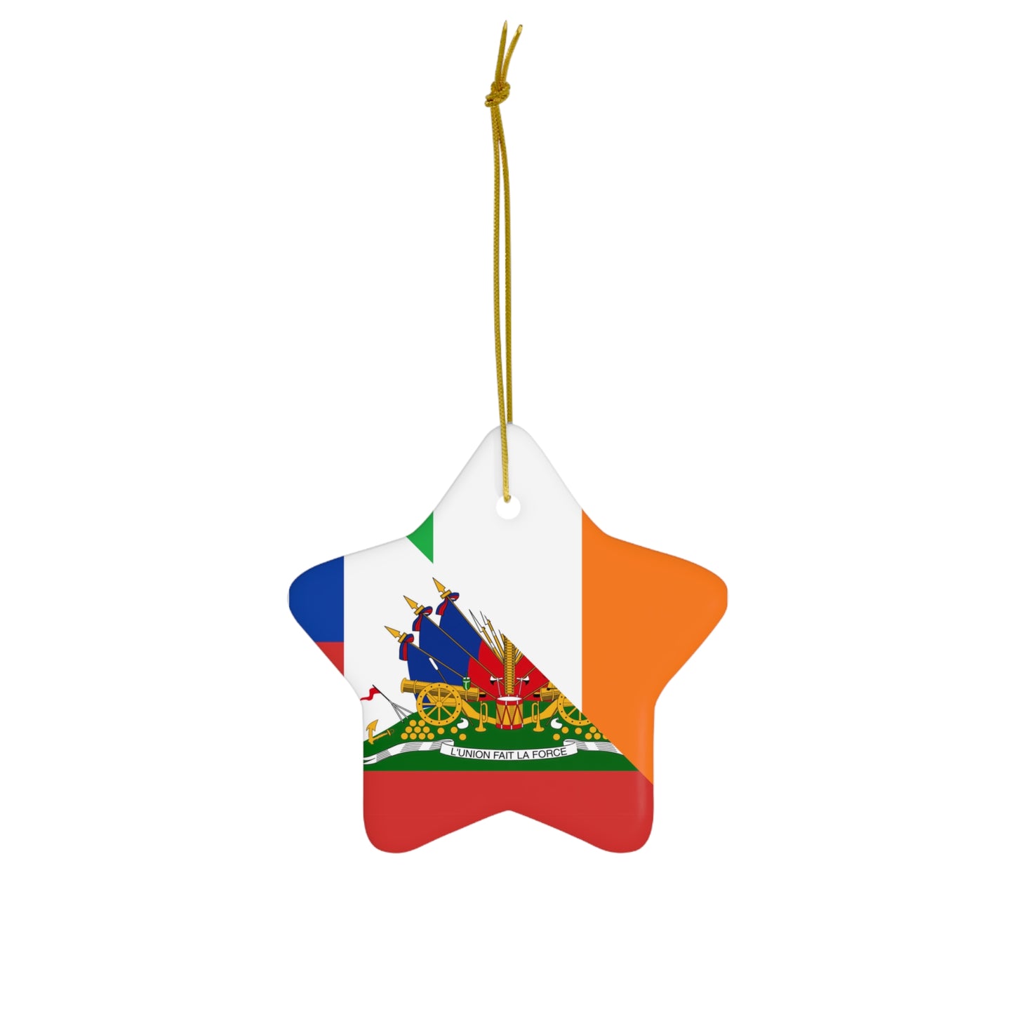 Haitian Irish Flag Half Haiti Ireland Ceramic Ornament | Christmas Tree Ornaments