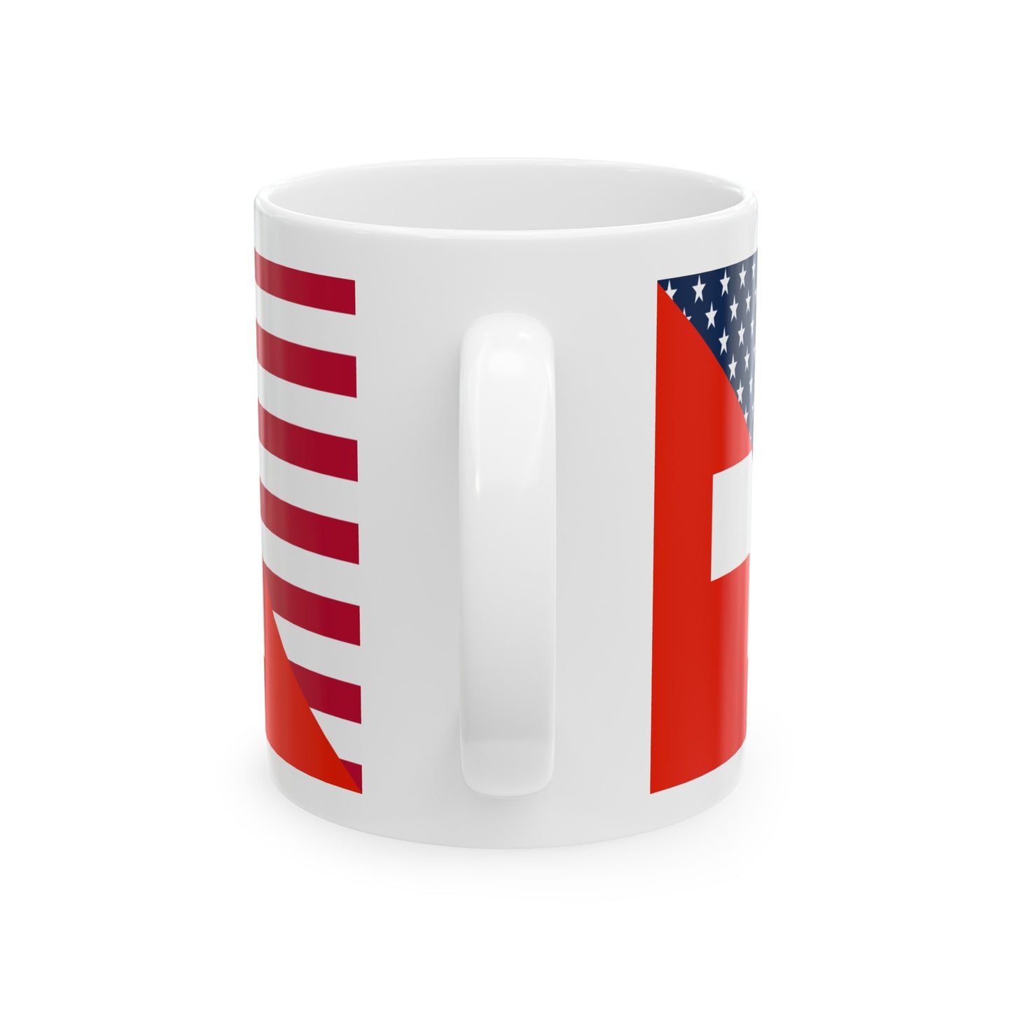 Swiss American Flag Switzerland USA Ceramic Mug 11oz, 15oz Cup