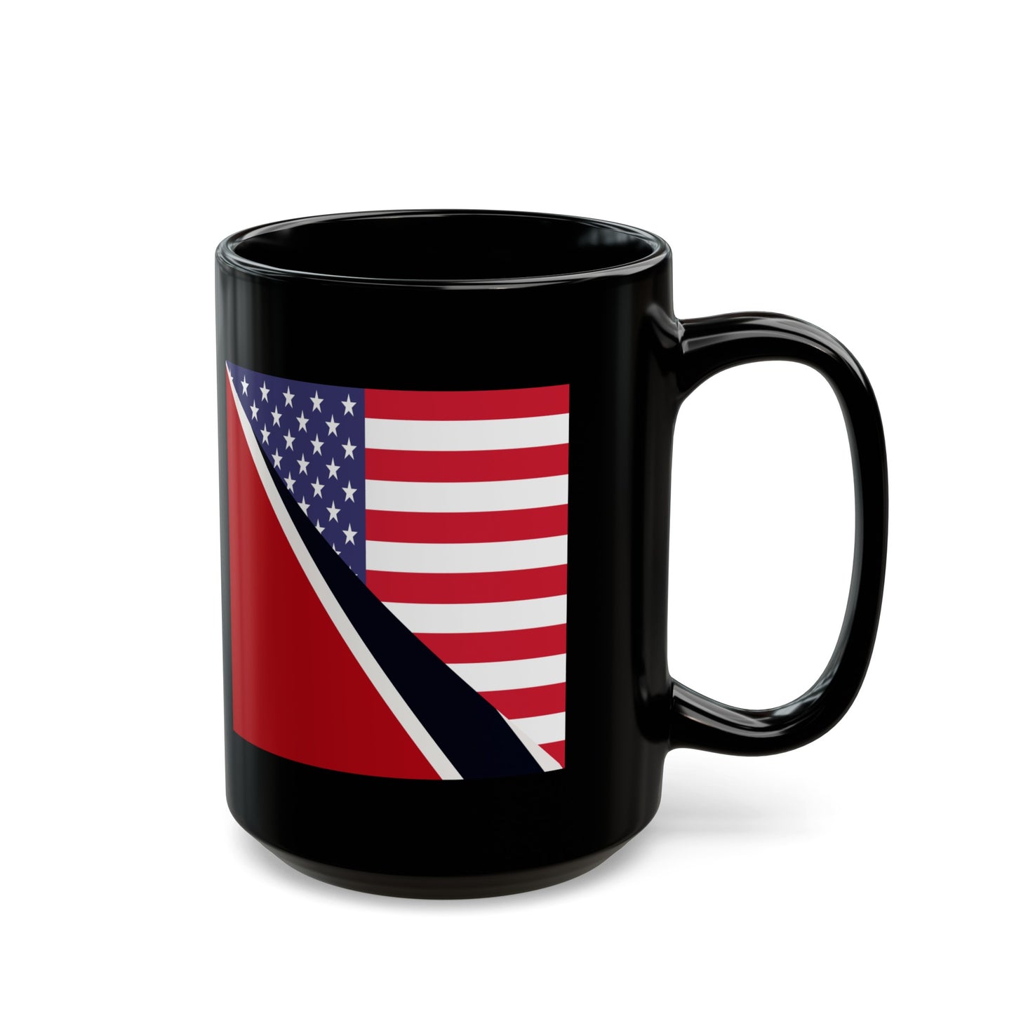 Trinidad American Flag Trini USA Black Mug (11oz, 15oz)