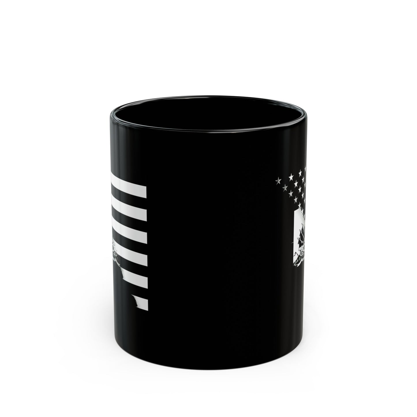 Haitian American Black White Flag Haiti USA Black Mug (11oz, 15oz)