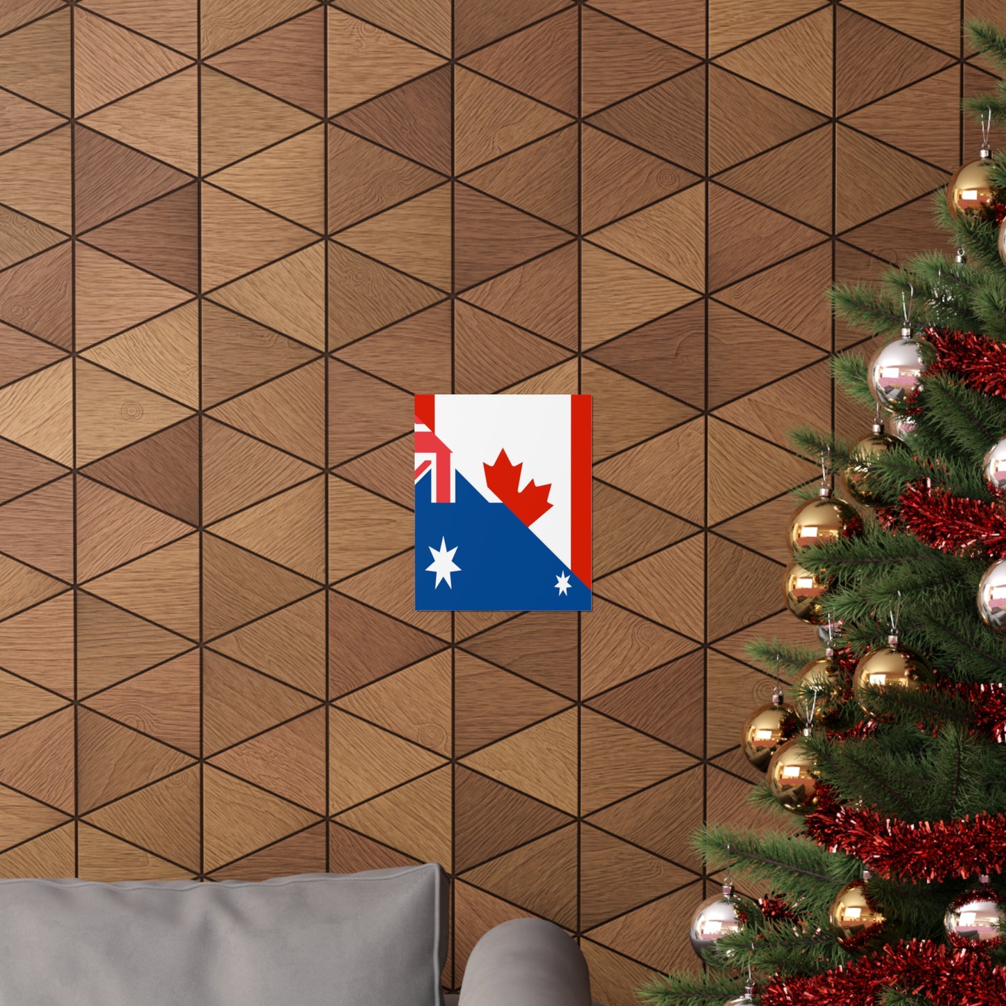 Australian Canadian Flag Half Australia Canada Premium Matte Poster