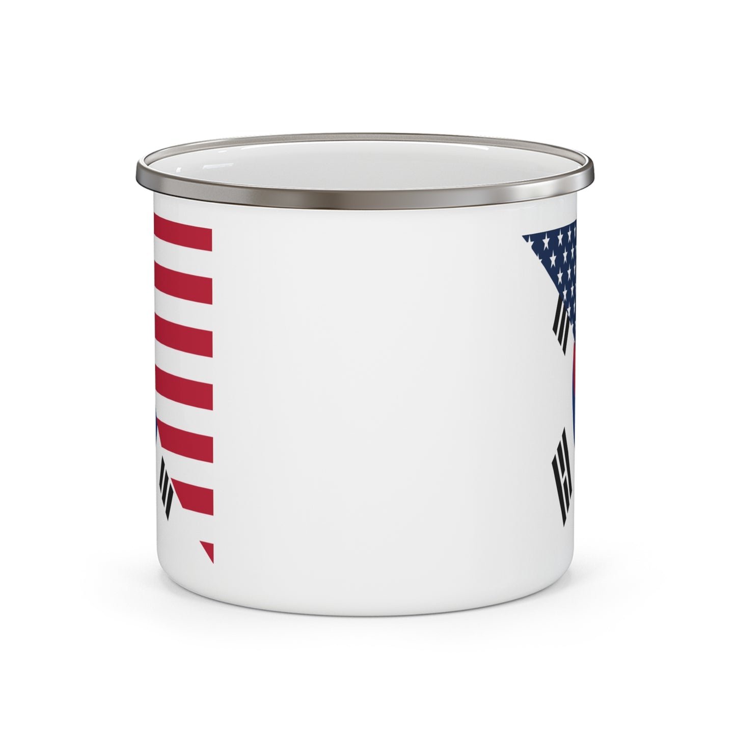 South Korean American Flag Half South Korea USA 12oz Enamel Mug