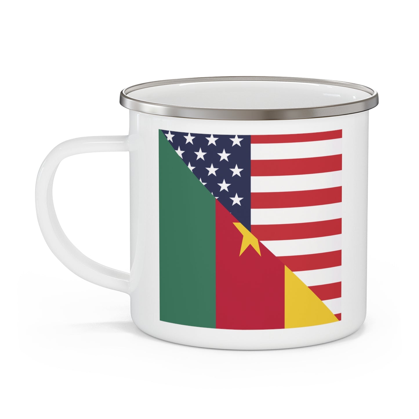 Cameroon American Flag Cameroonian USA 12oz Enamel Mug