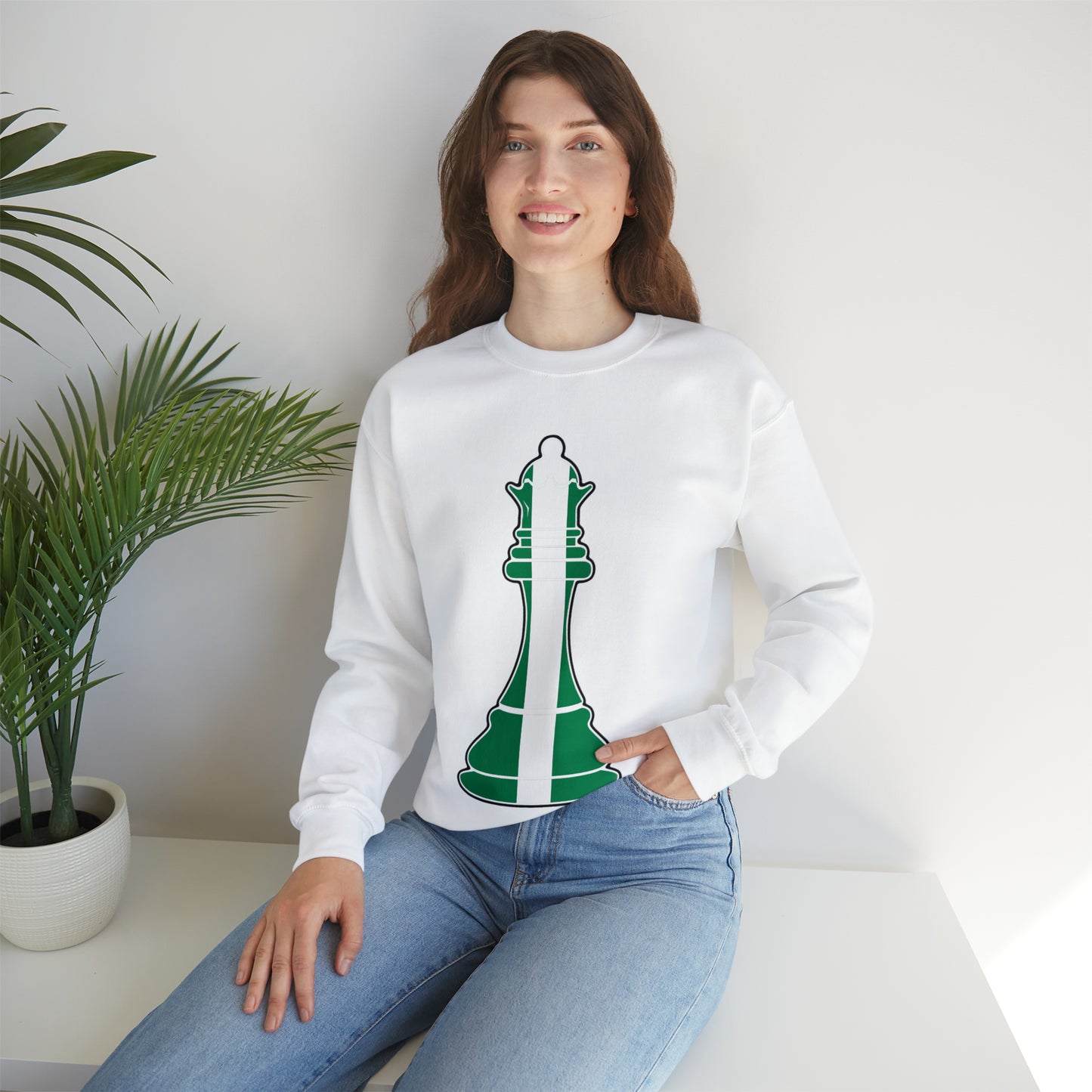 Nigerian Queen Flag Chess Piece Nigeria Unisex Sweatshirt