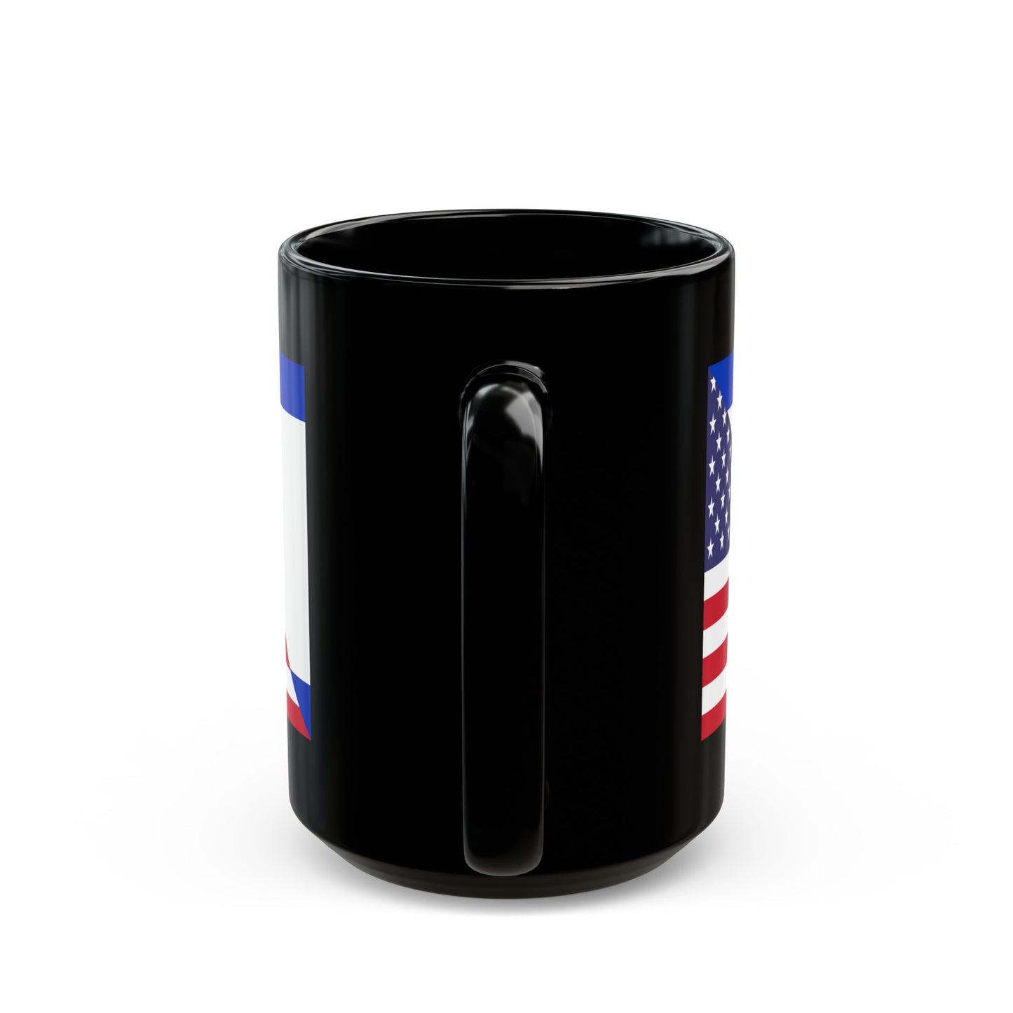 Israel American Flag Half Israeli USA Black Mug (11oz, 15oz)